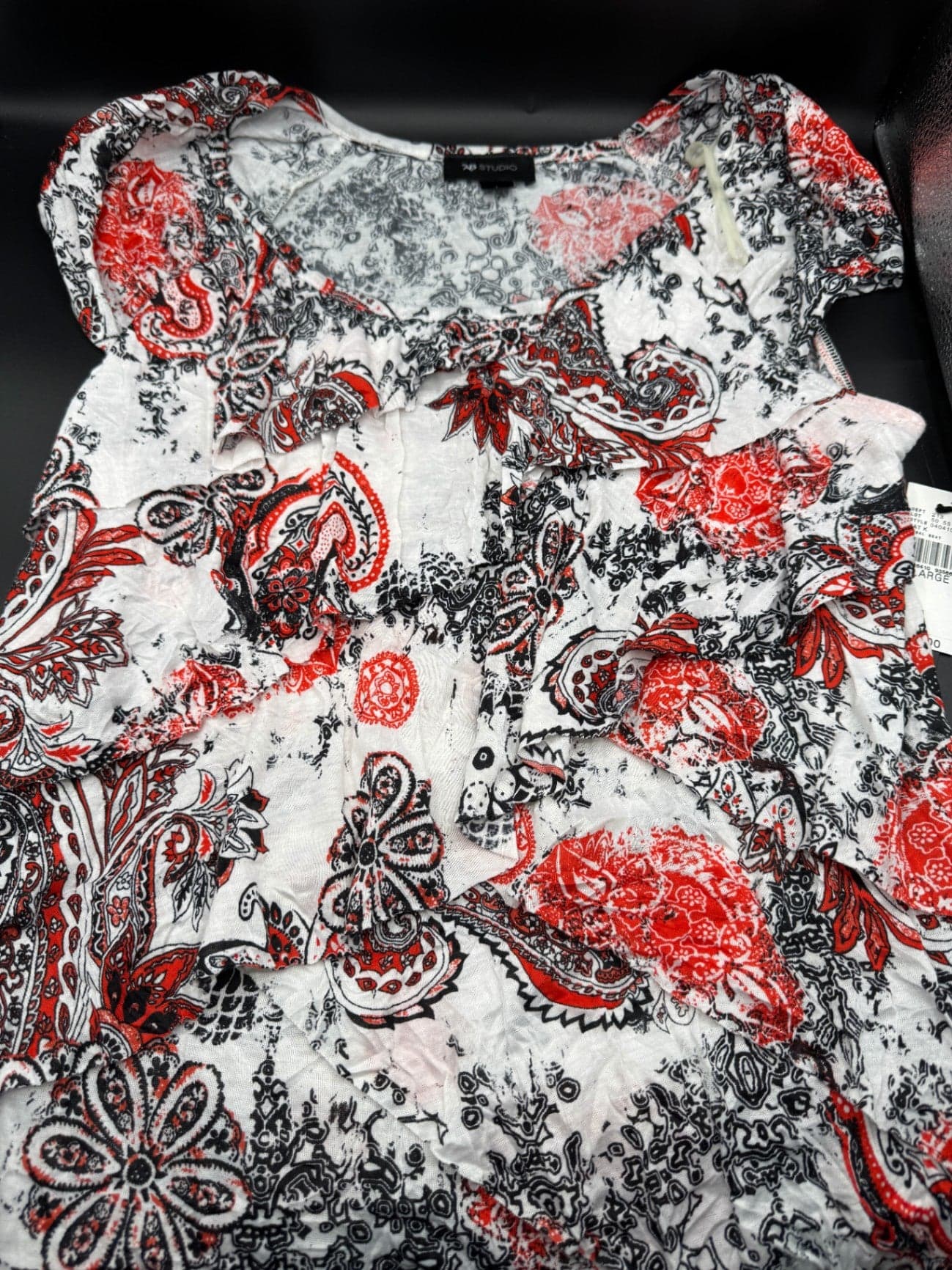 AB Studio Layered Paisley Print Shirt - Thumbnail 15
