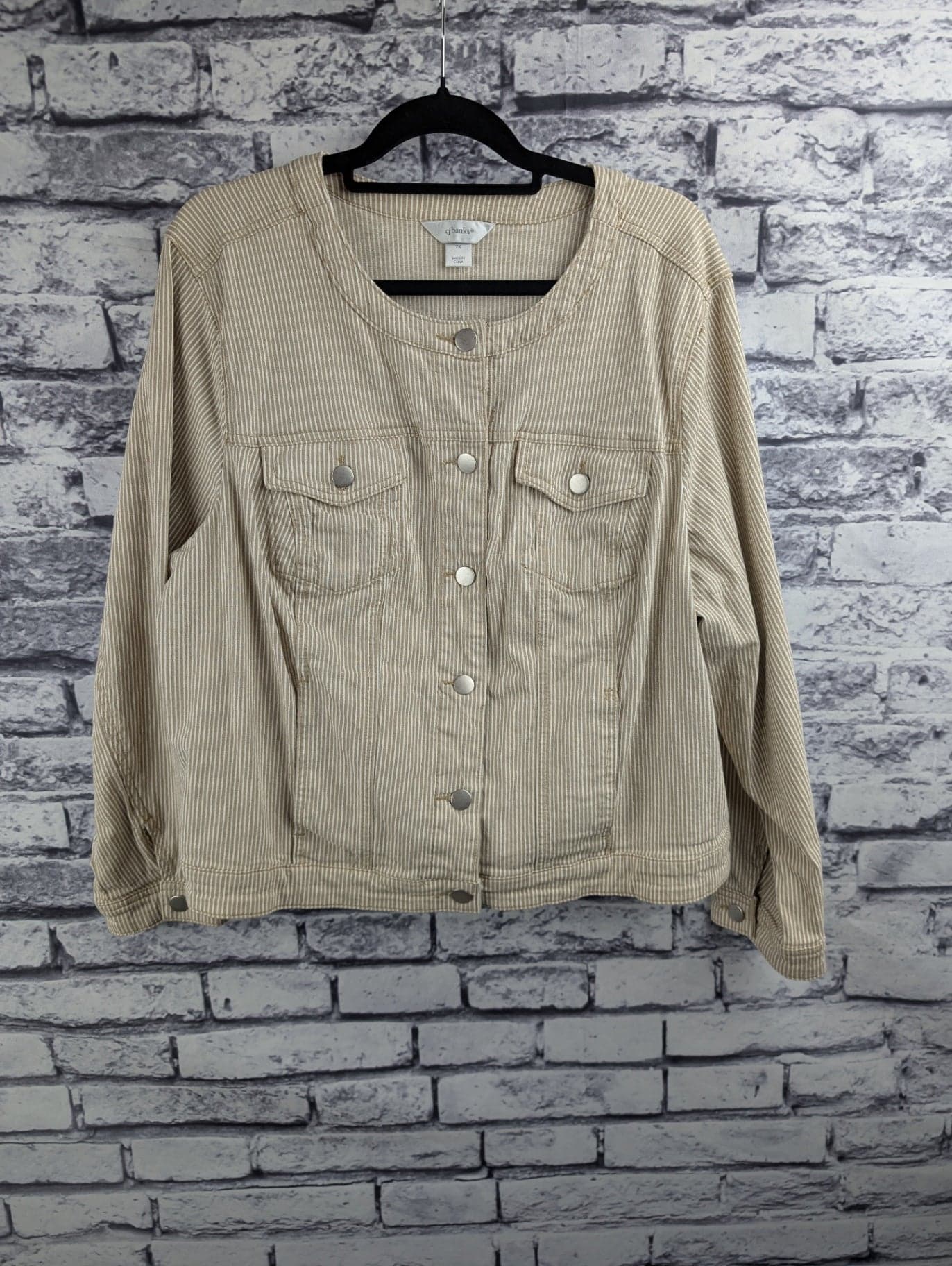 cj banks Tan Striped Jacket - Thumbnail 2