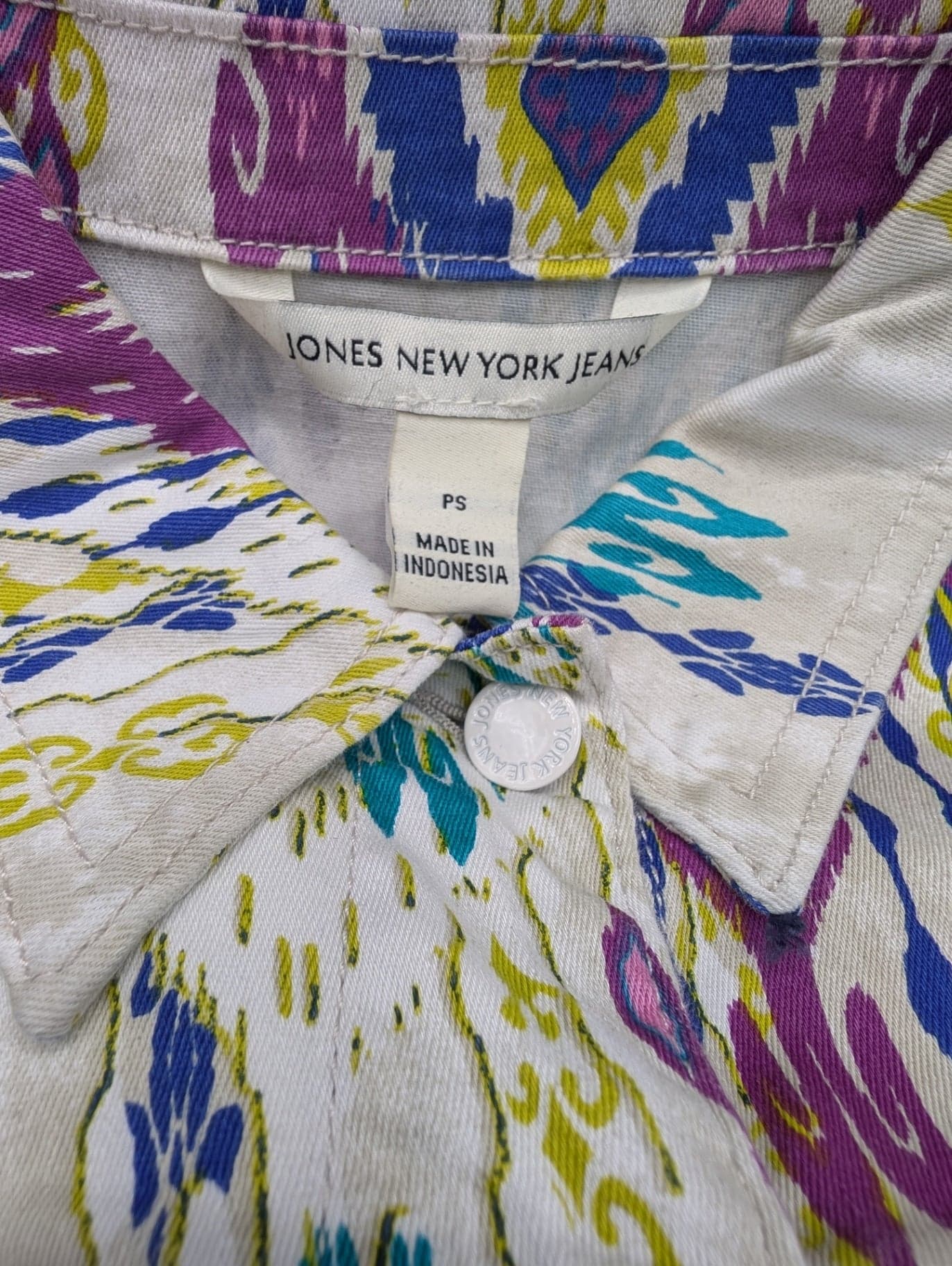 Jones NY IKAT Denim Jacket - Thumbnail 4
