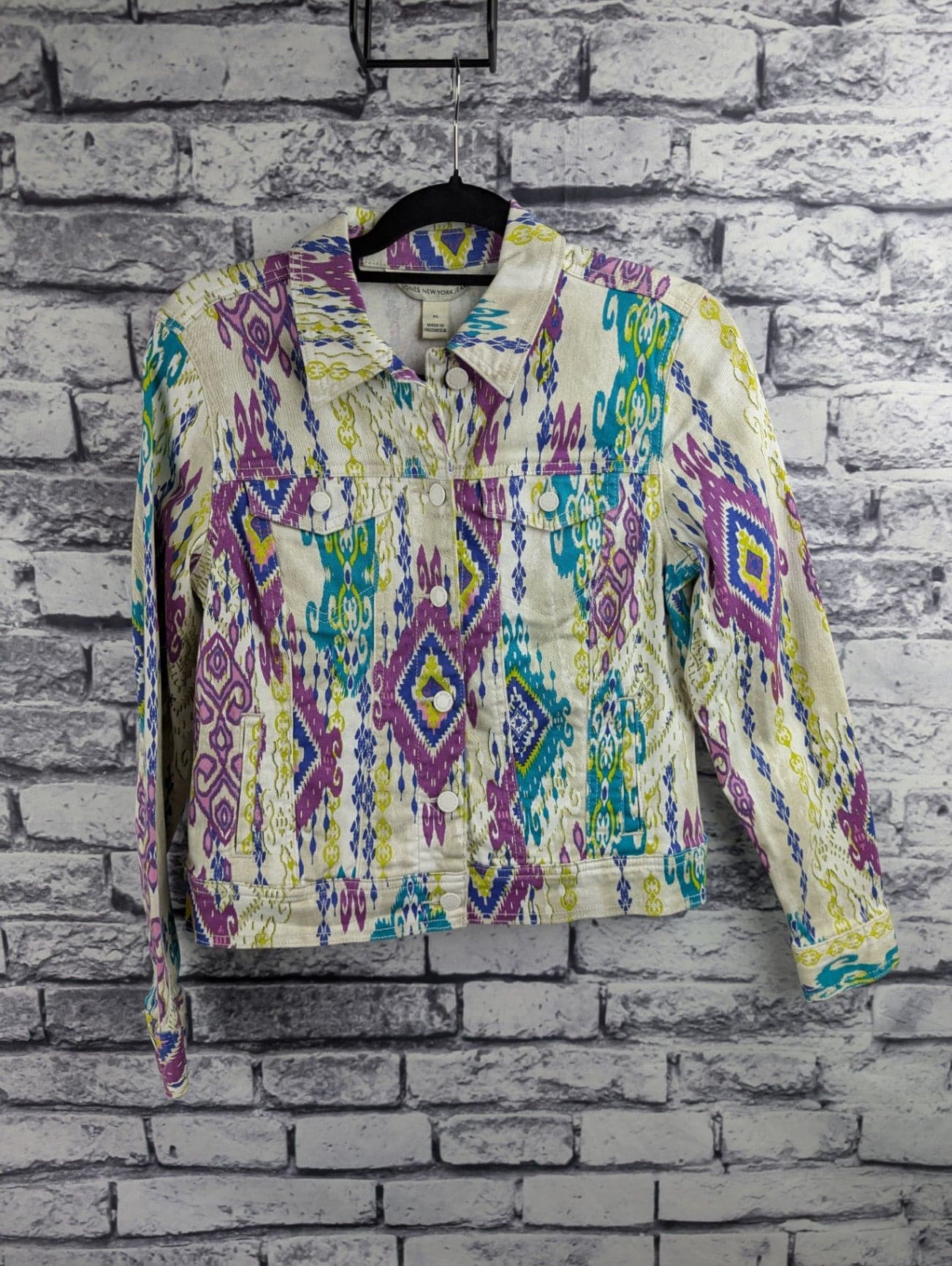 Jones NY IKAT Denim Jacket - Image 1