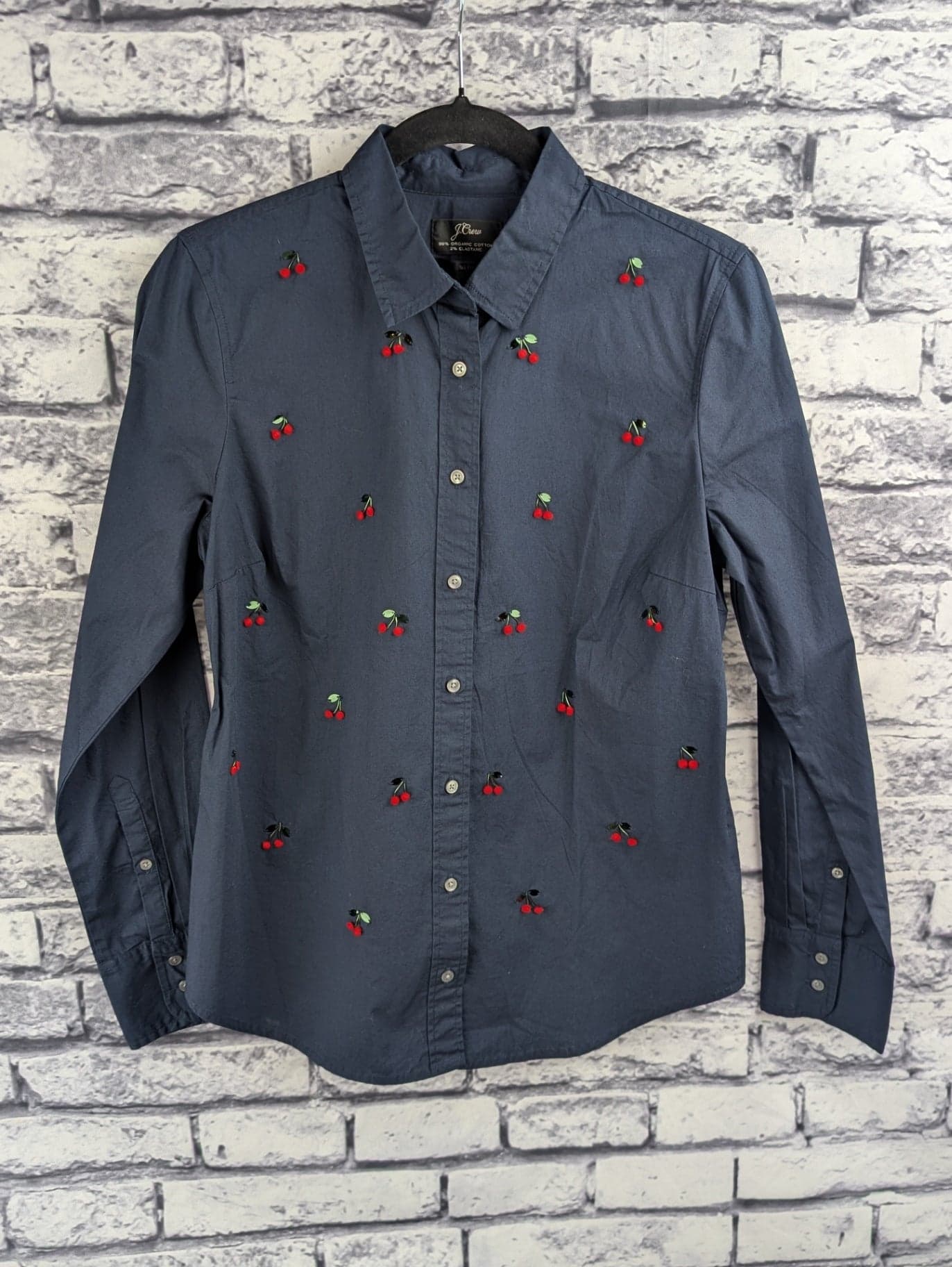 J. Crew Cherry Button Up Blouse - Image 1