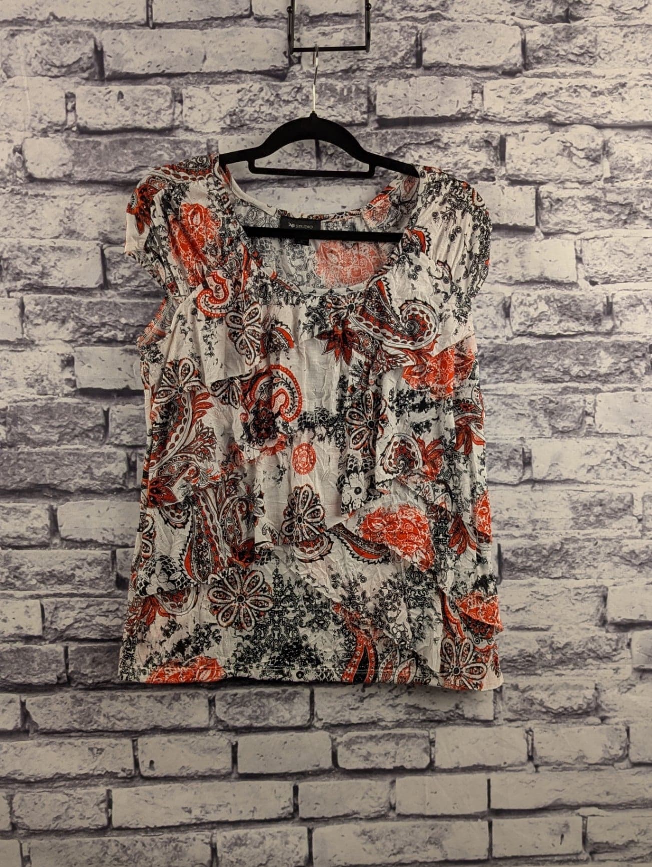 AB Studio Layered Paisley Print Shirt - Thumbnail 3