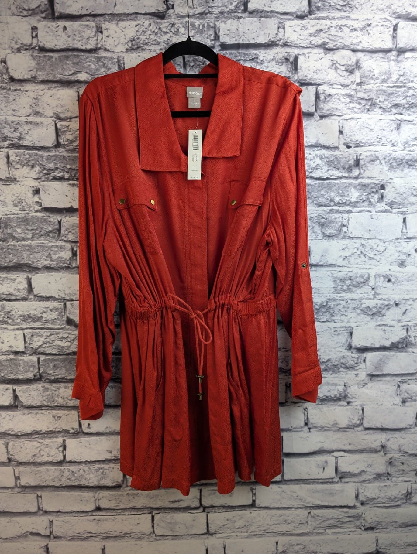 Chico's Orange Snakeskin Tunic - Thumbnail 3