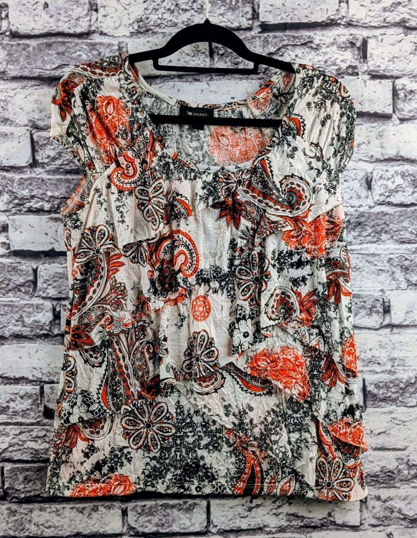 AB Studio Layered Paisley Print Shirt - Thumbnail 2