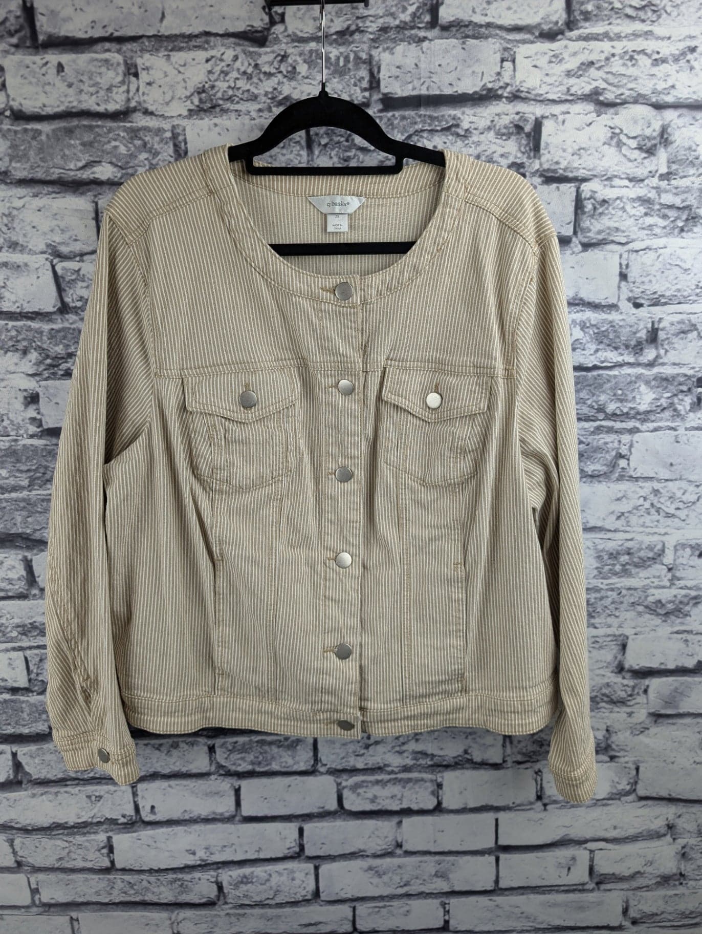 cj banks Tan Striped Jacket - Image 1