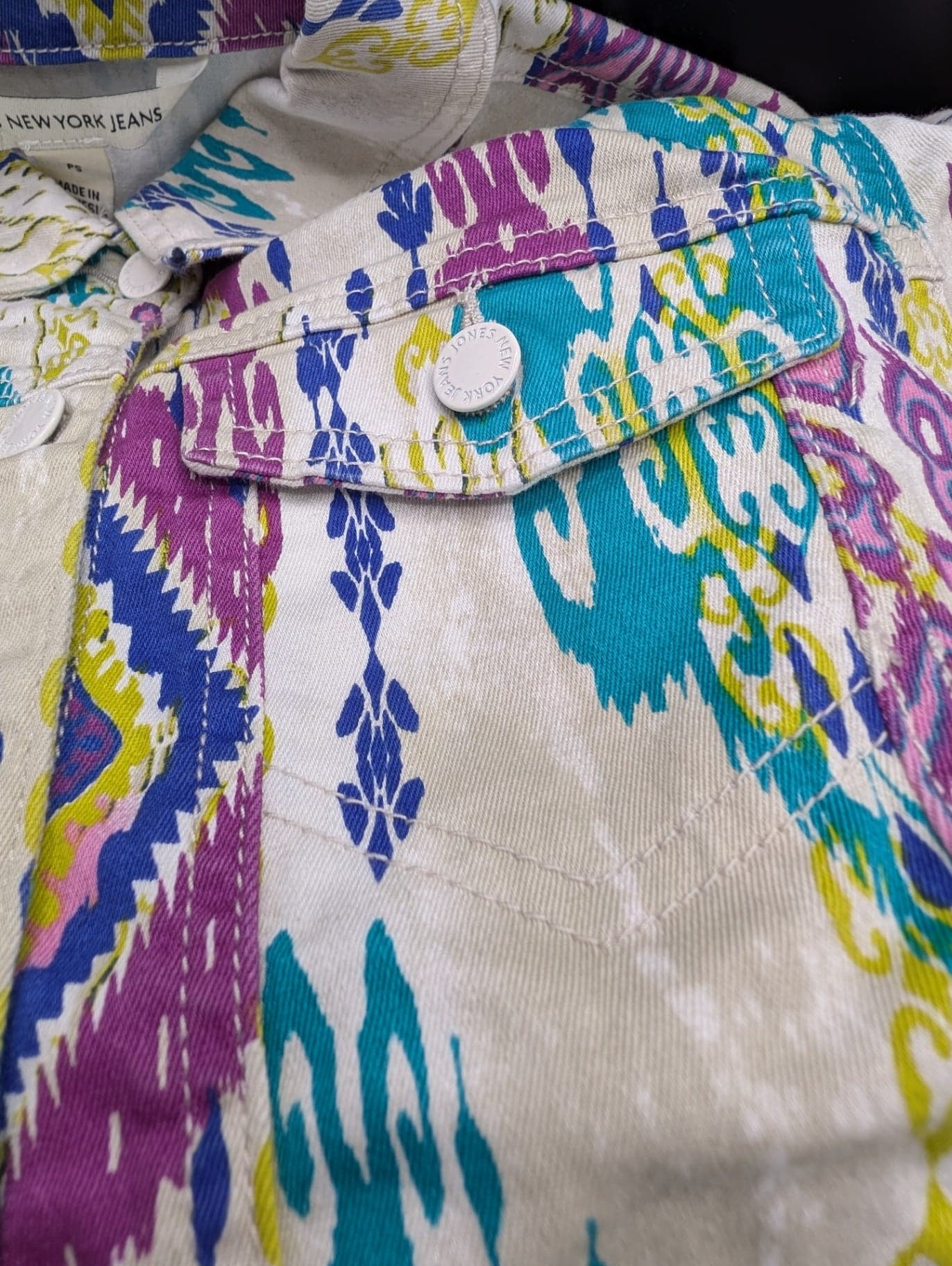 Jones NY IKAT Denim Jacket - Thumbnail 6