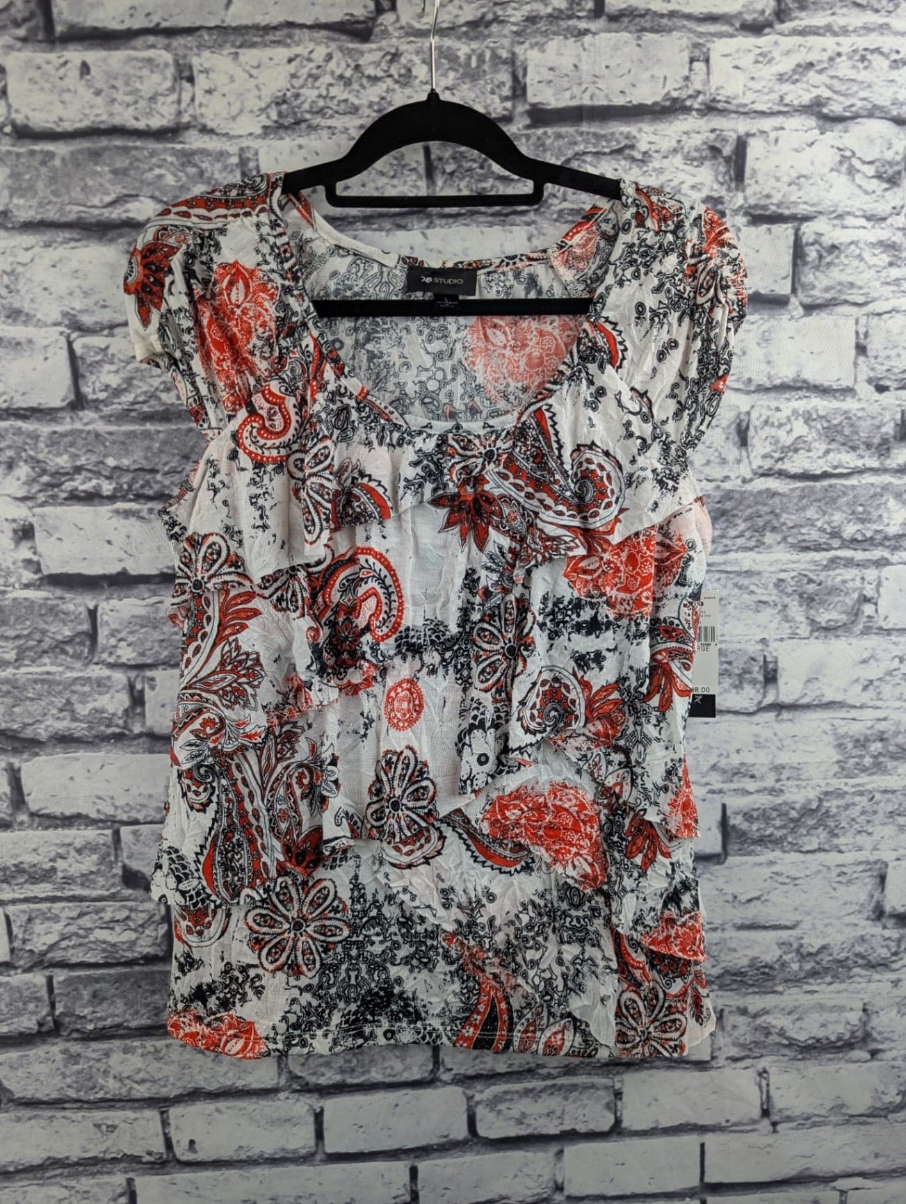 AB Studio Layered Paisley Print Shirt - Thumbnail 4