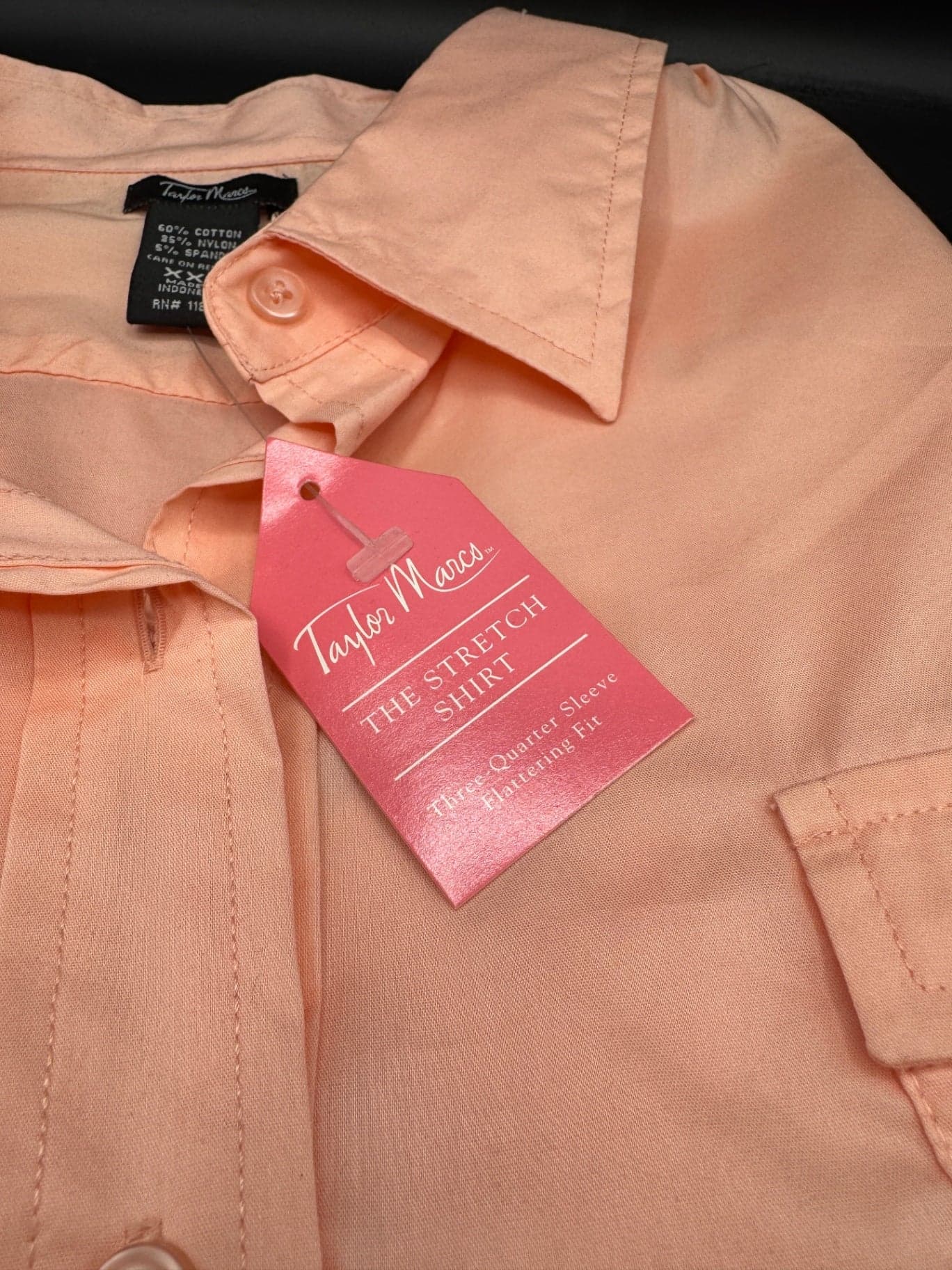 Taylor Marcs The Stretch Shirt, Peach - Thumbnail 8