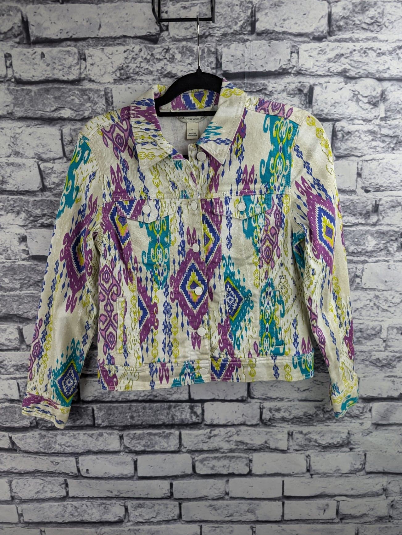 Jones NY IKAT Denim Jacket - Thumbnail 2