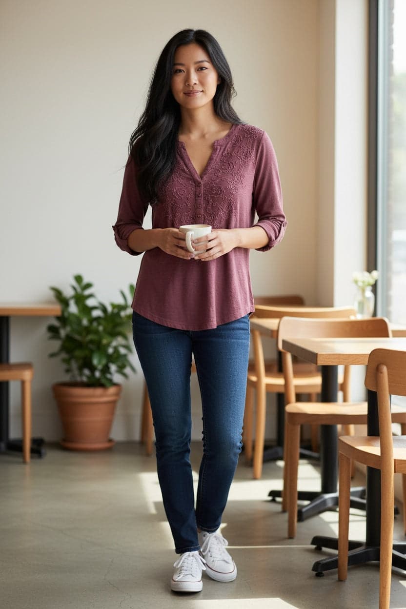 Style & Co. Raspberry Embroidered Shirt - Thumbnail 10