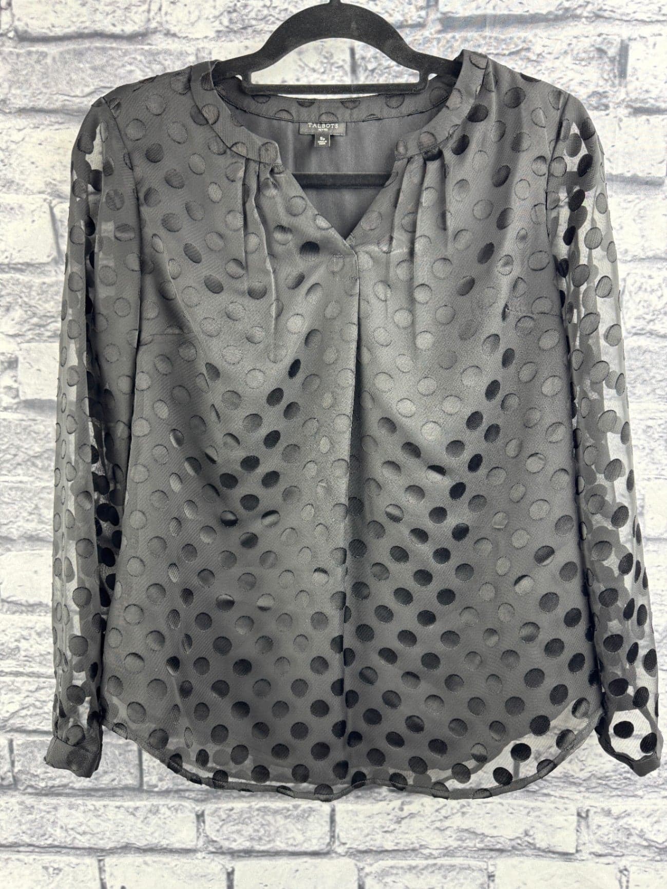 Talbots Black Polka Dot Blouse - Image 1