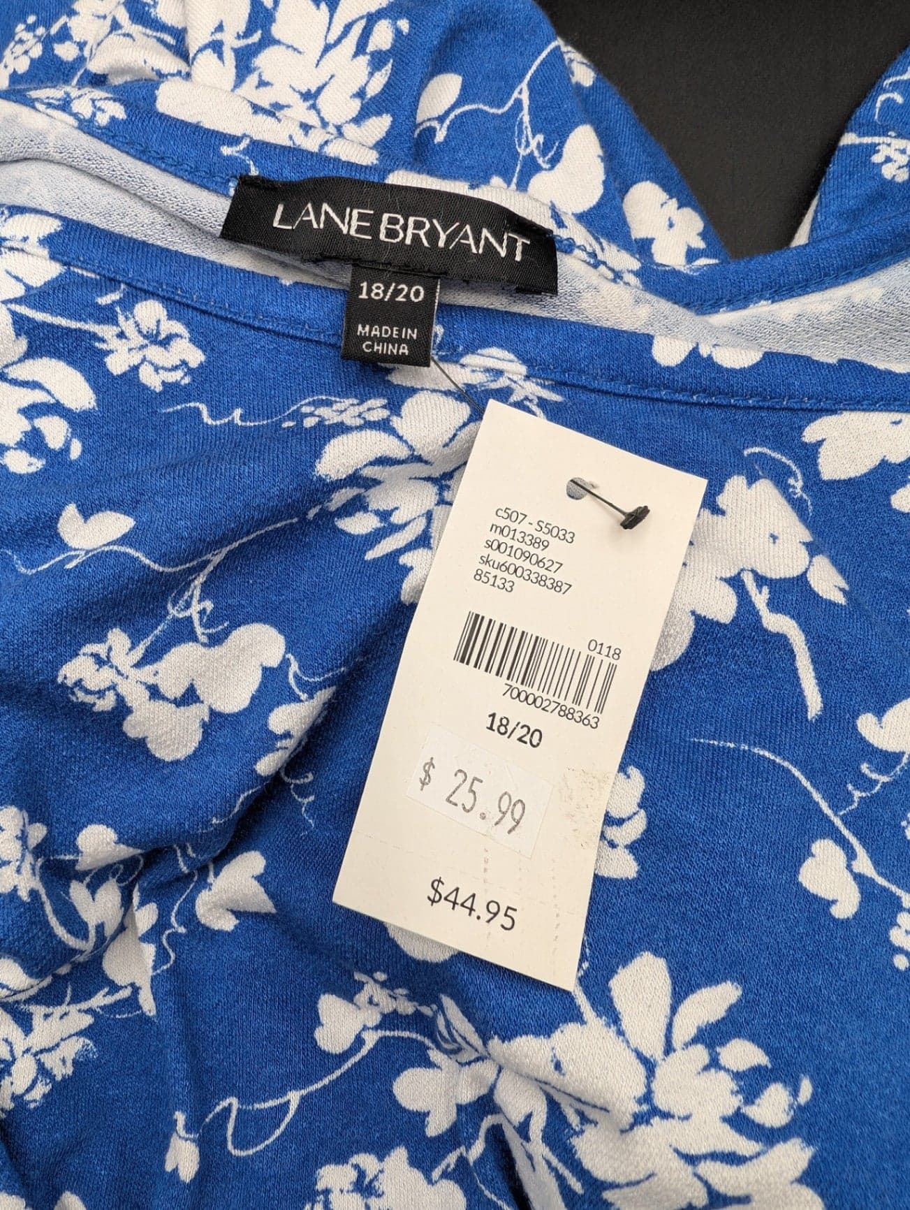 Lane Bryant Blue & White Floral Top - Thumbnail 4