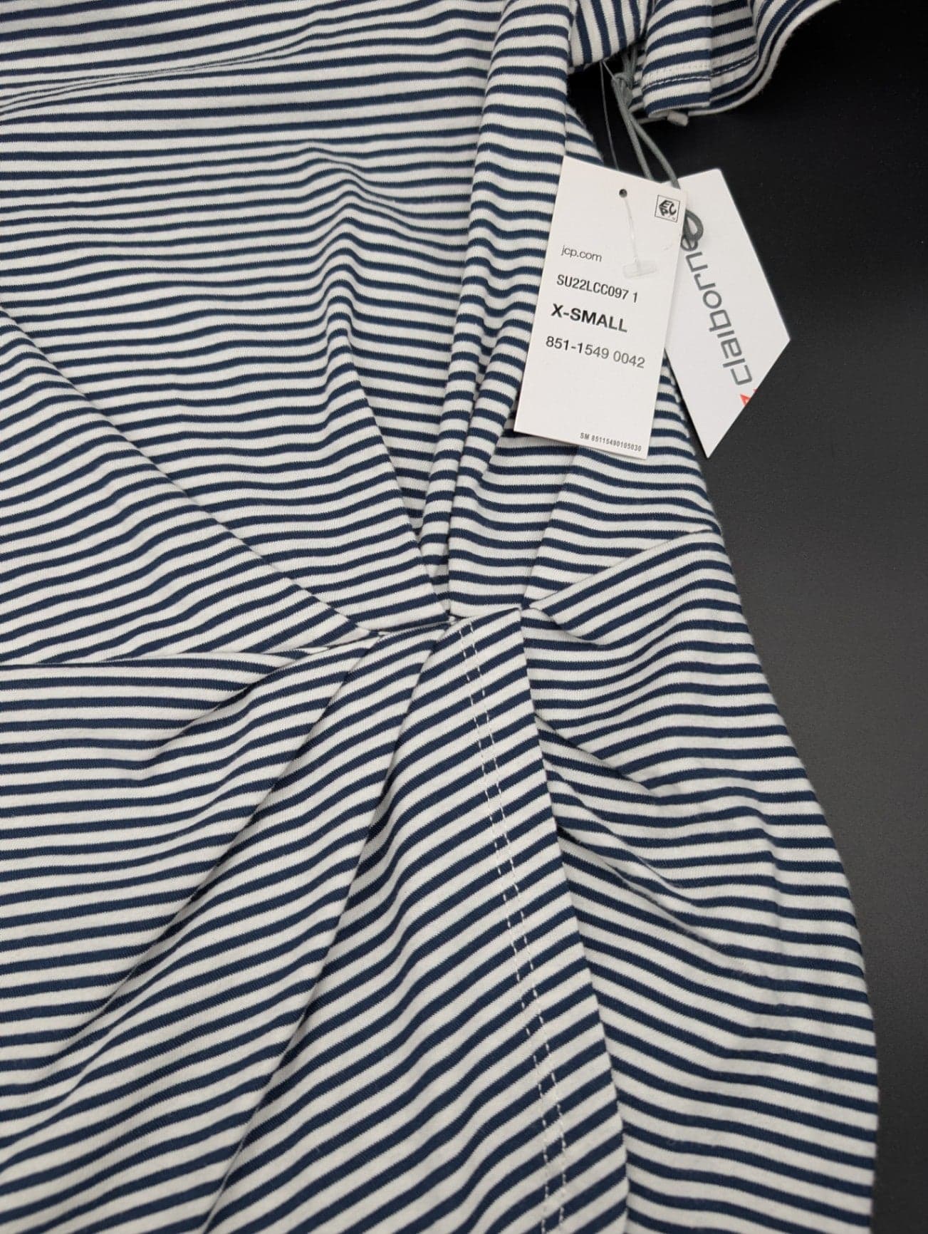 Liz Claiborne Black & White Striped Top - Thumbnail 5