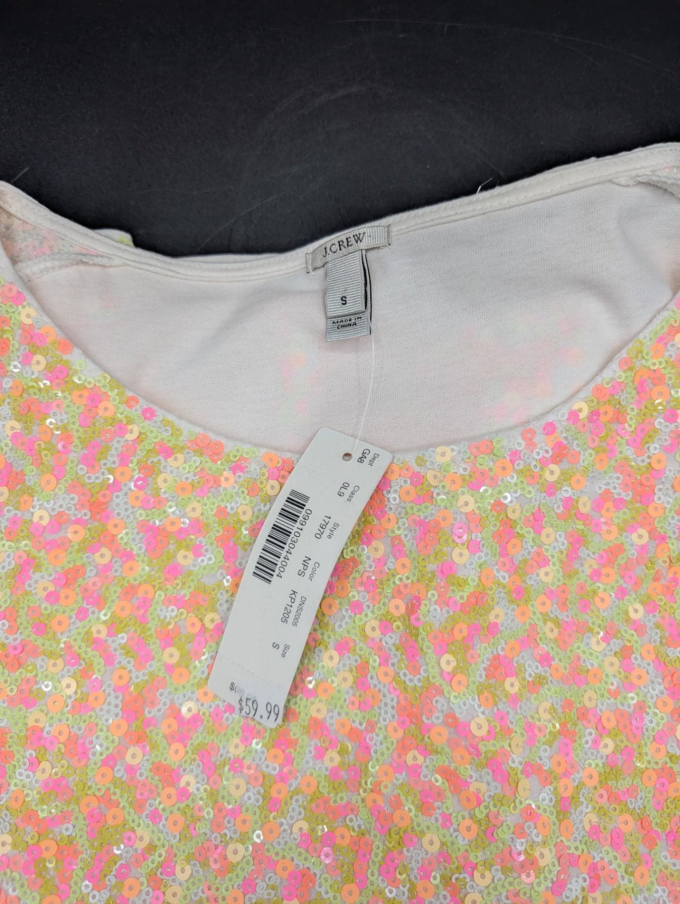 J. Crew Neon Sequin Short Sleeve Top - Thumbnail 4