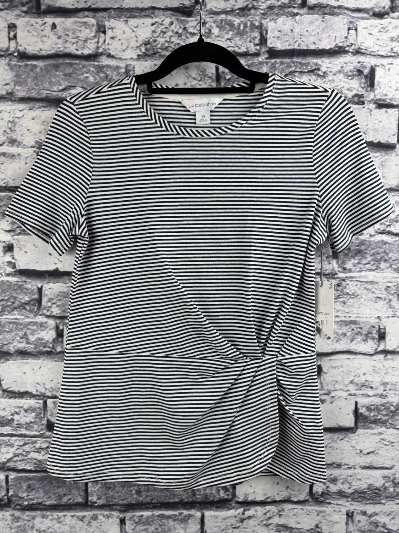 Liz Claiborne Black & White Striped Top - Image 1