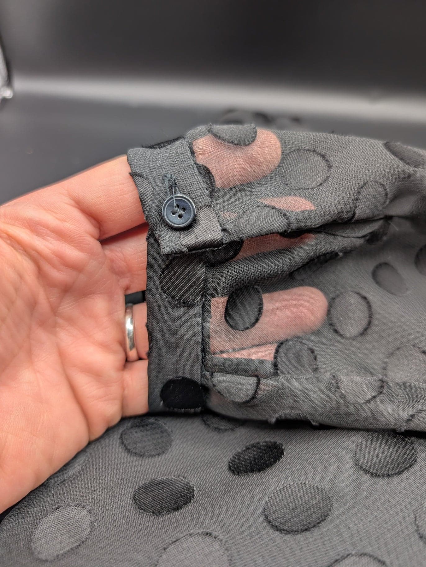 Talbots Black Polka Dot Blouse - Thumbnail 6