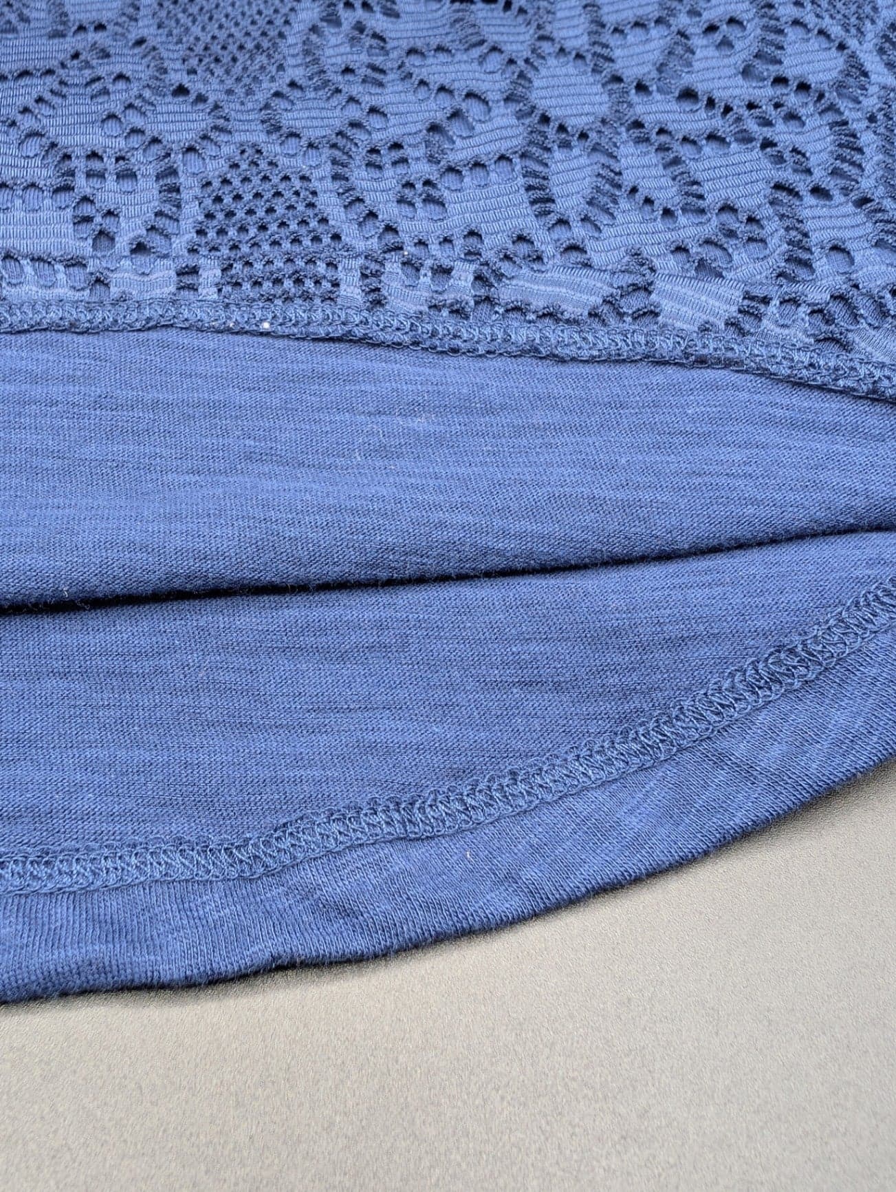 Liz Claiborne Navy Lace Tank Top - Thumbnail 7