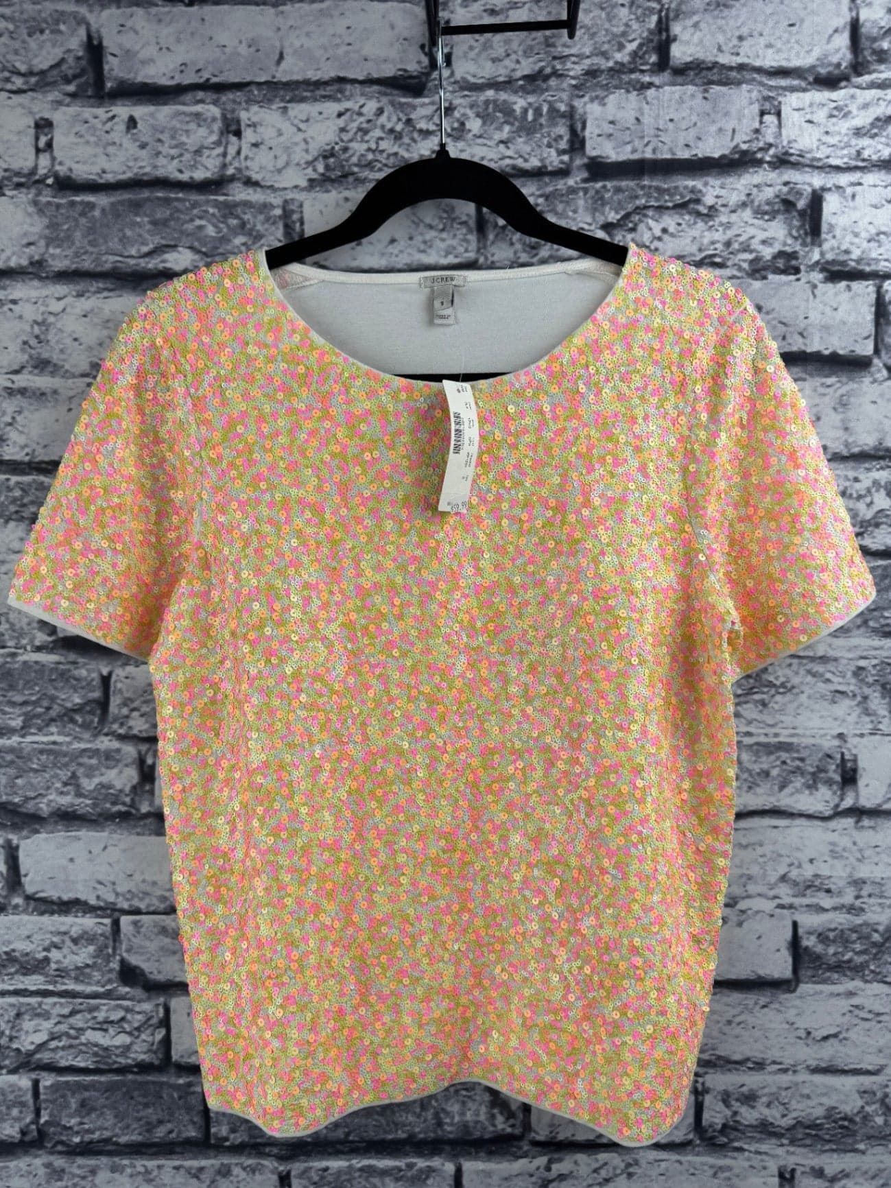 J. Crew Neon Sequin Short Sleeve Top - Thumbnail 2