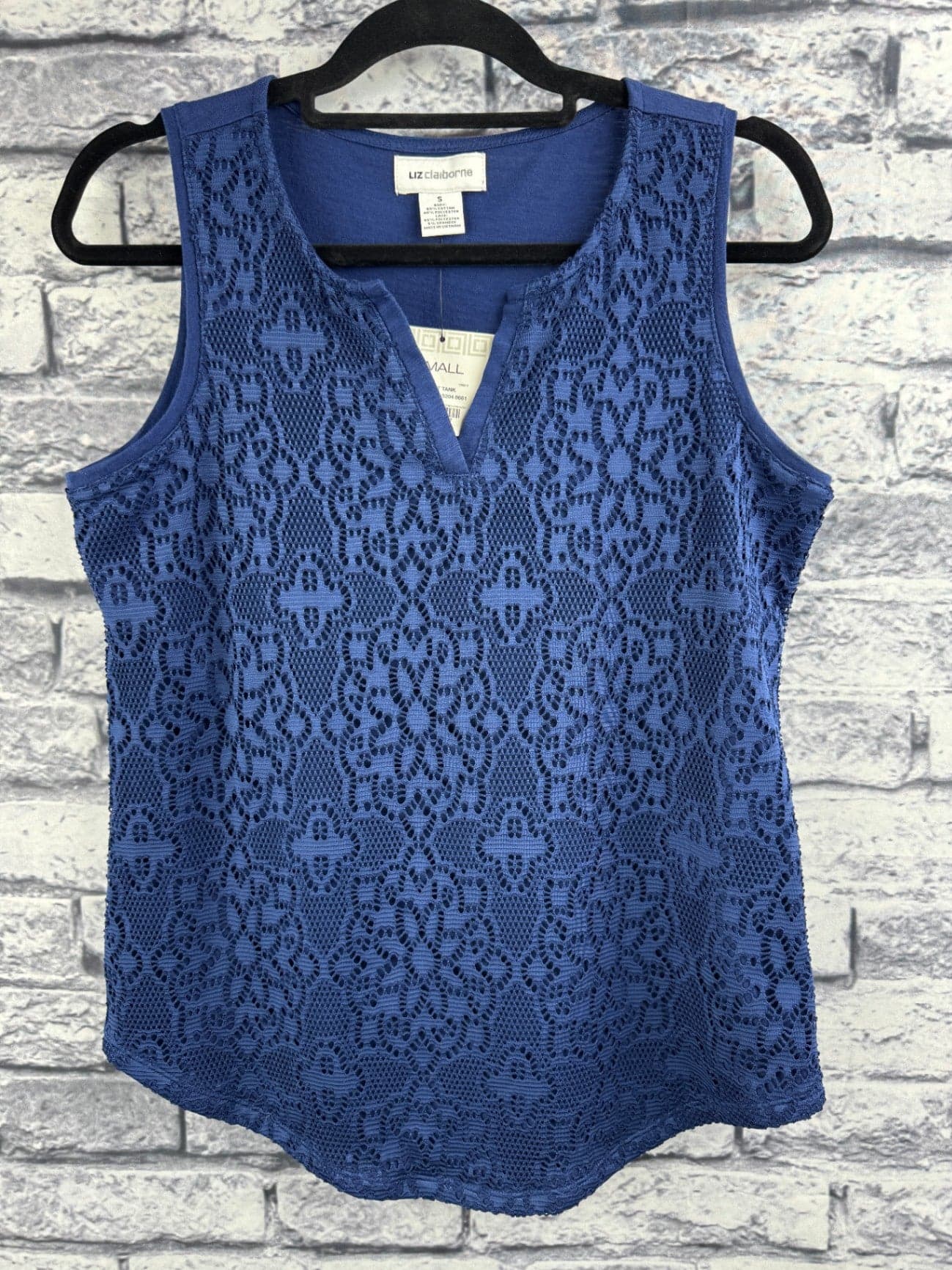 Liz Claiborne Navy Lace Tank Top - Image 1