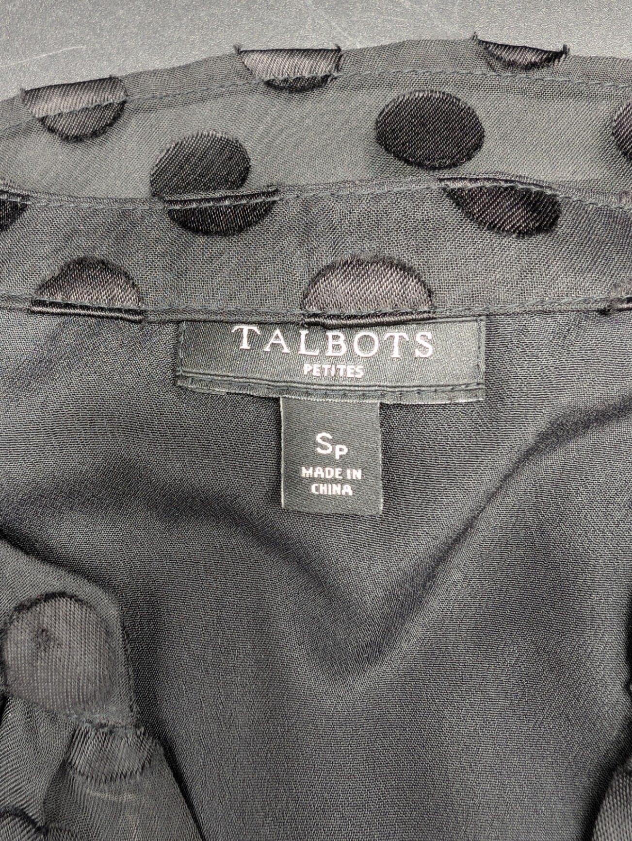 Talbots Black Polka Dot Blouse - Thumbnail 4