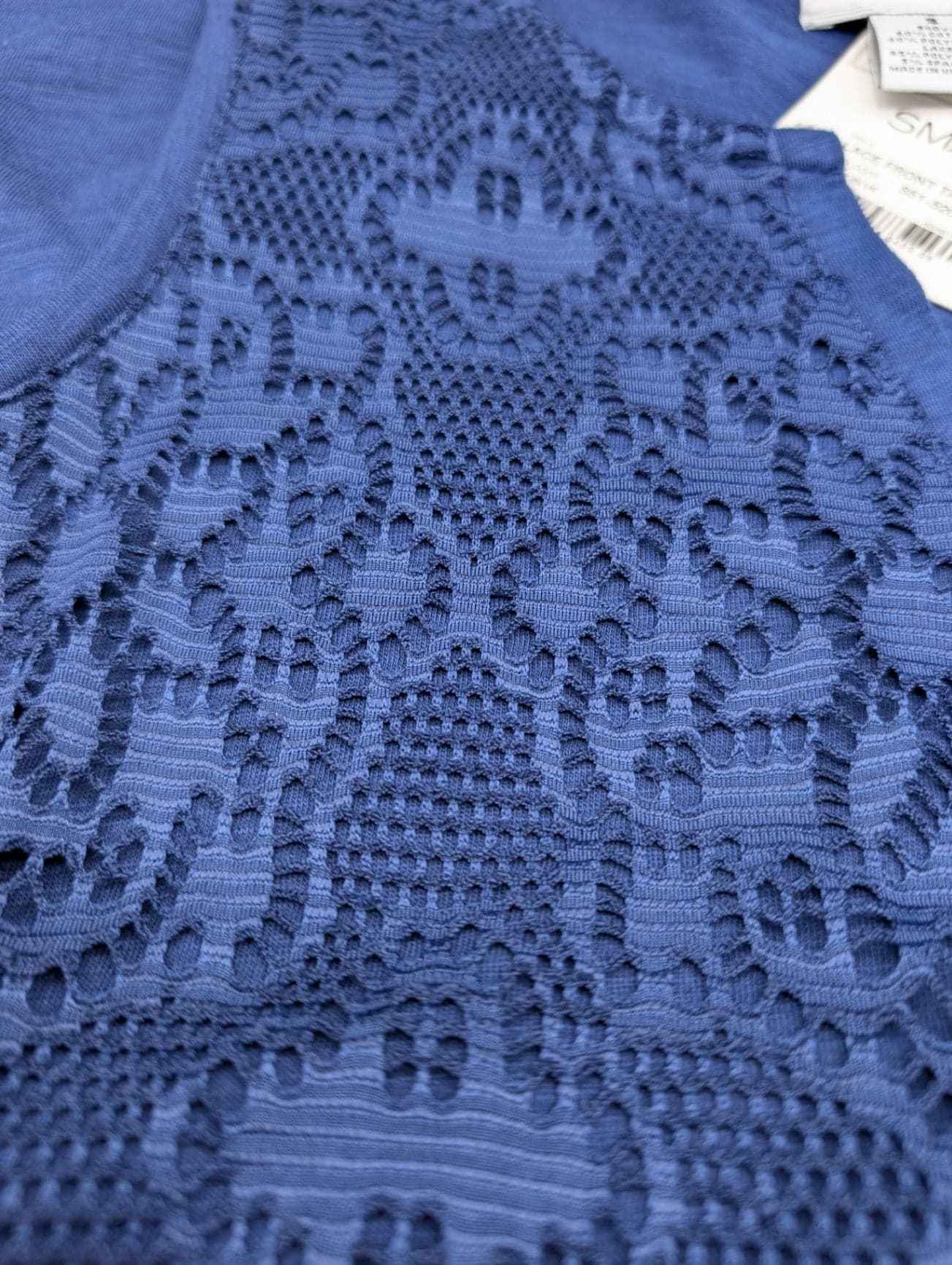 Liz Claiborne Navy Lace Tank Top - Thumbnail 5
