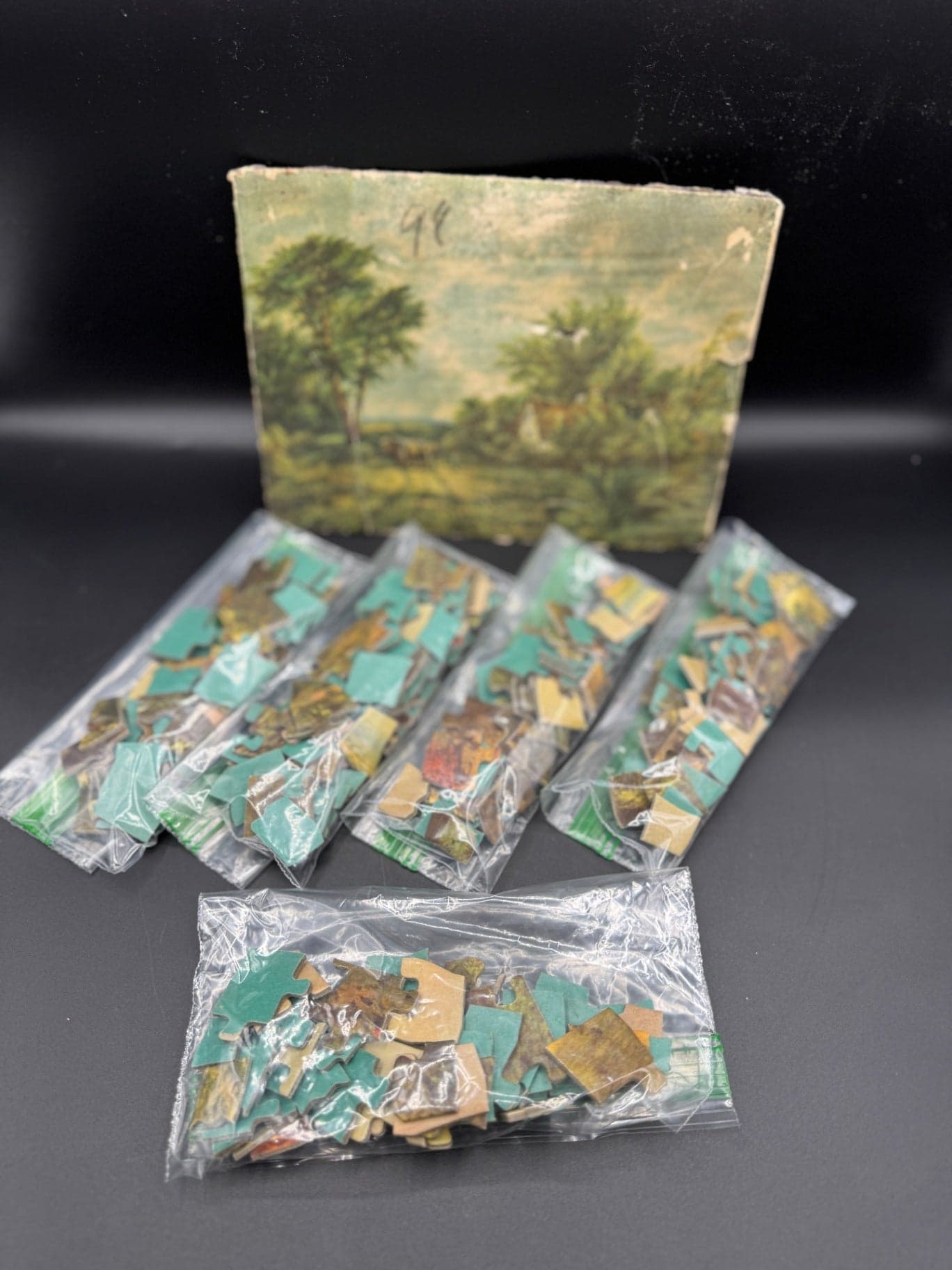 Vintage Picture Puzzle Pieces, Crafting - Image 1