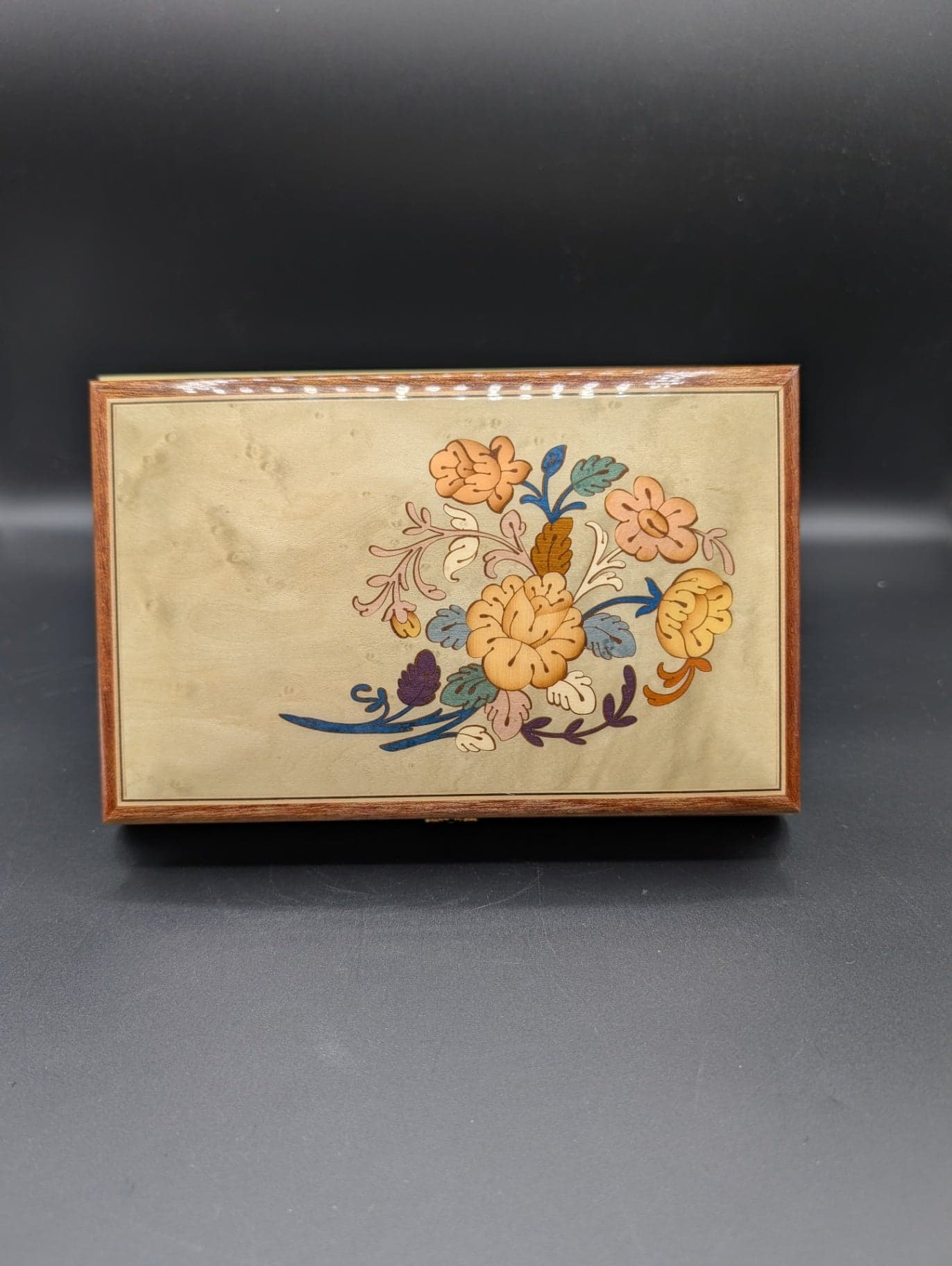 Italian Inlaid Wood Music/Jewelry Box - Image 1