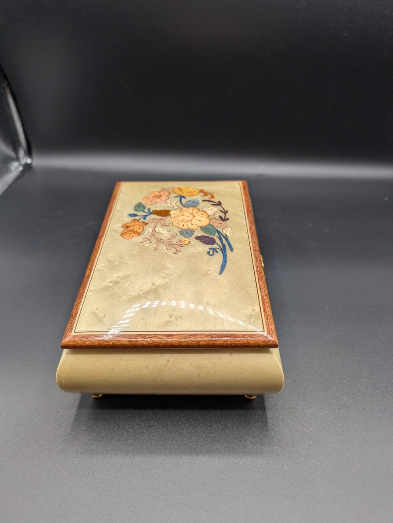 Italian Inlaid Wood Music/Jewelry Box - Thumbnail 4