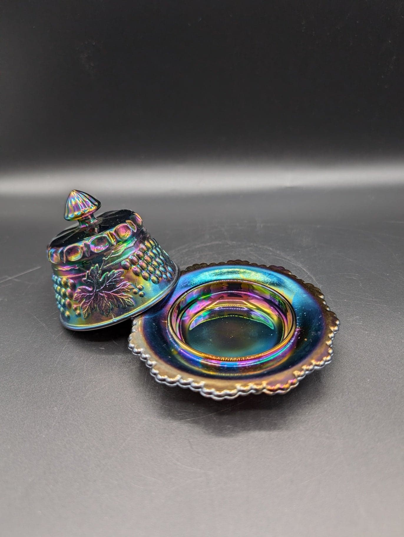 Mini Carnival Glass Butter Dish - Thumbnail 2