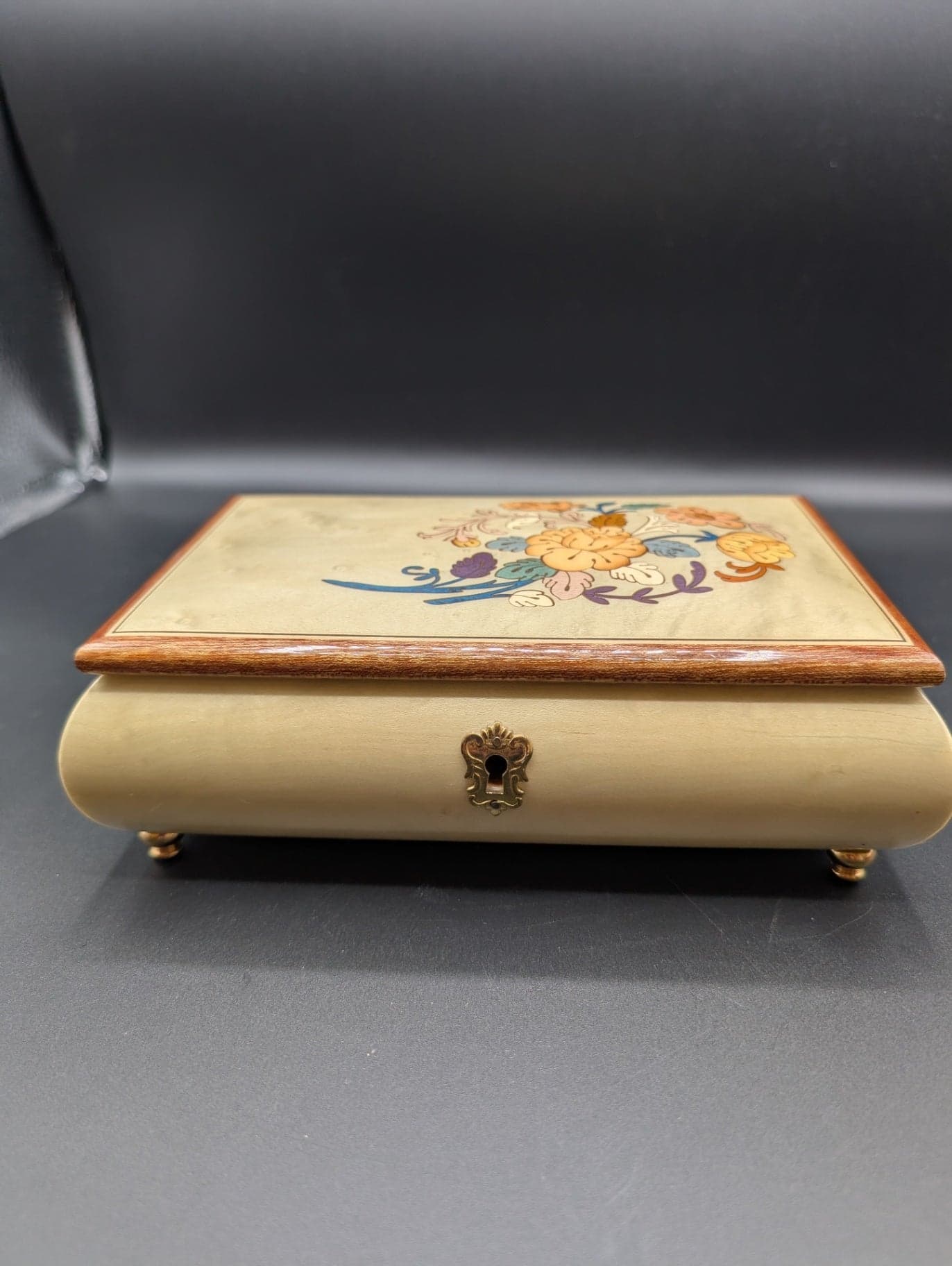 Italian Inlaid Wood Music/Jewelry Box - Thumbnail 3