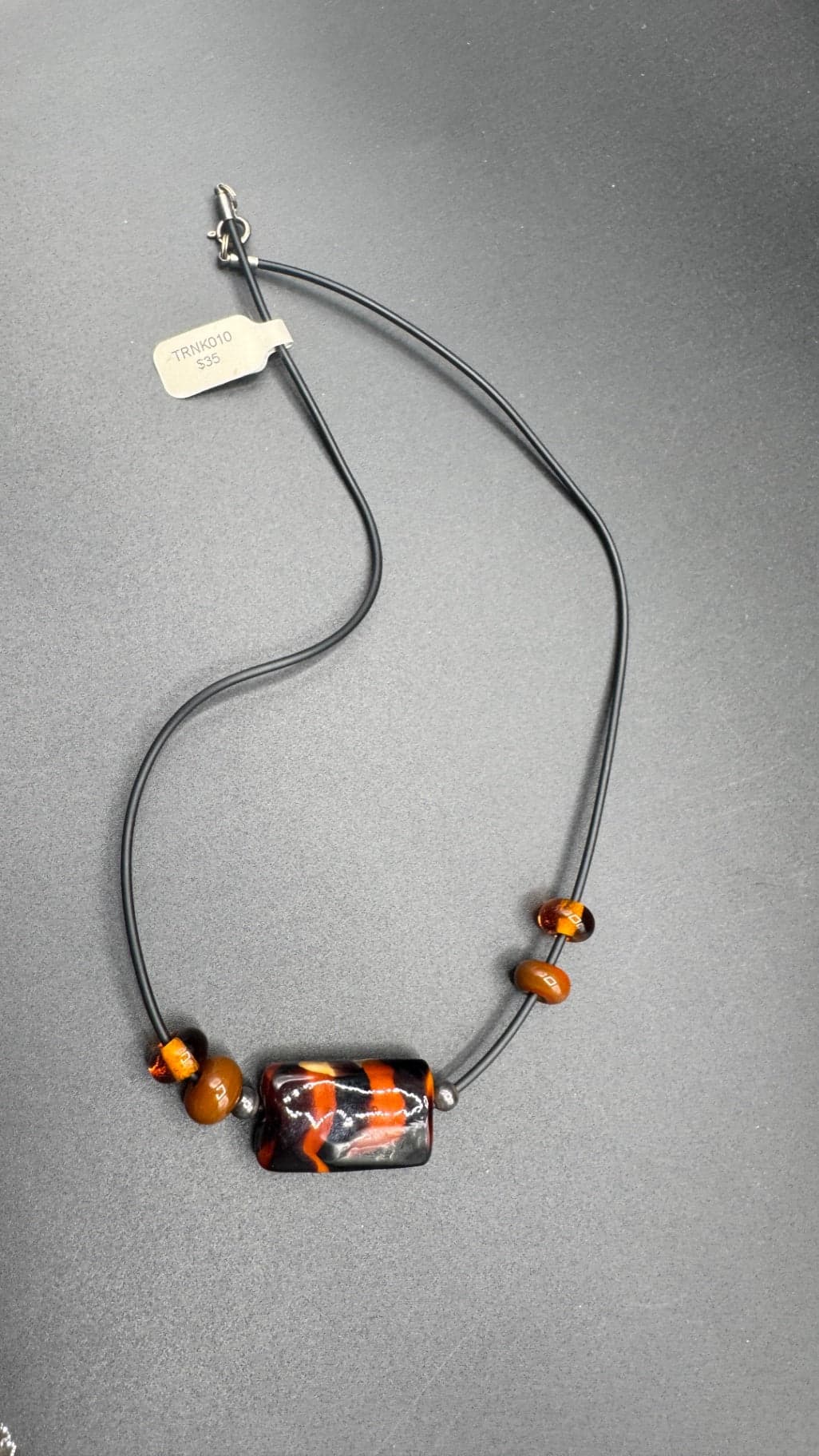 Striped Amber Necklace - Thumbnail 4