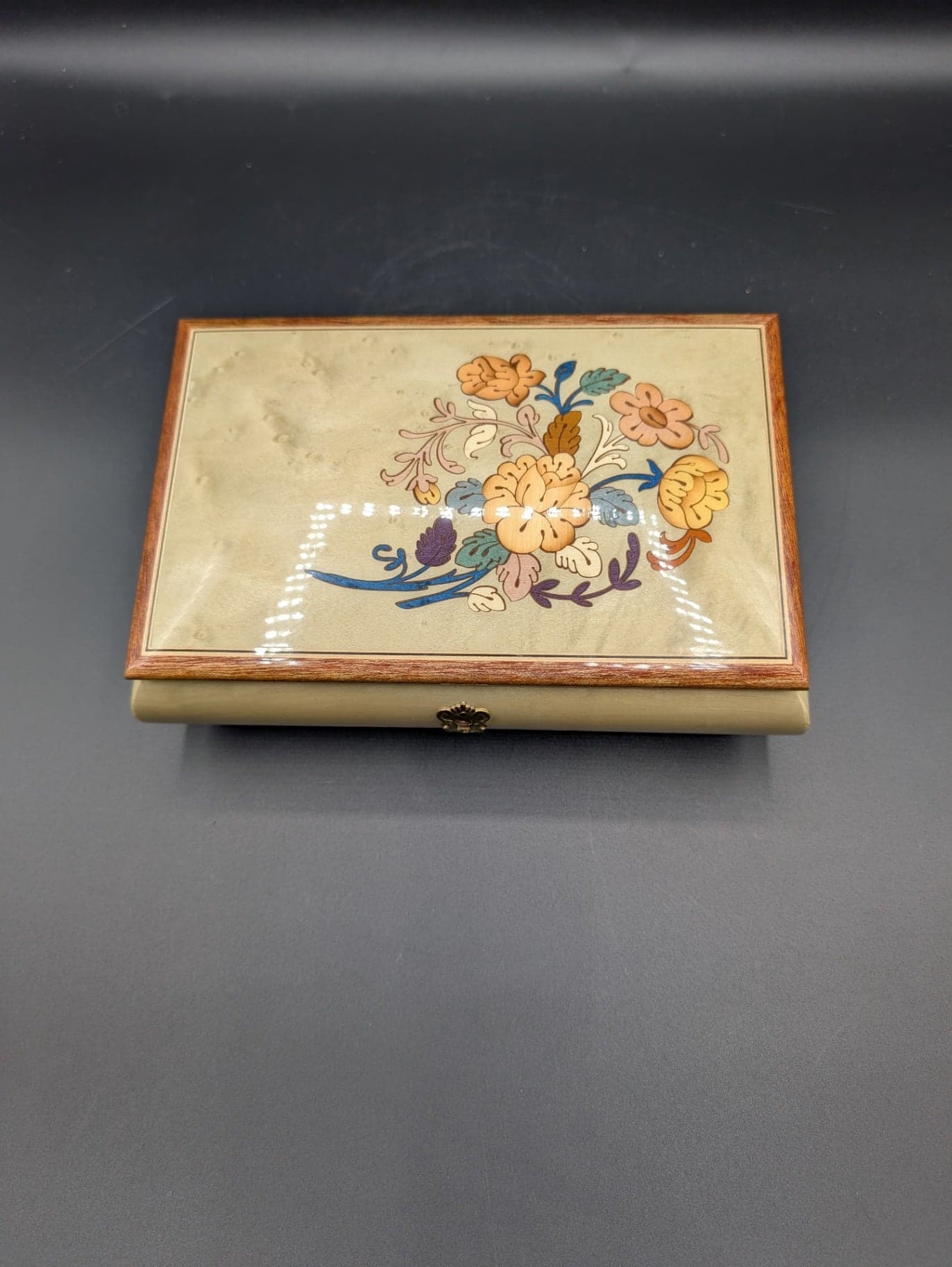 Italian Inlaid Wood Music/Jewelry Box - Thumbnail 2