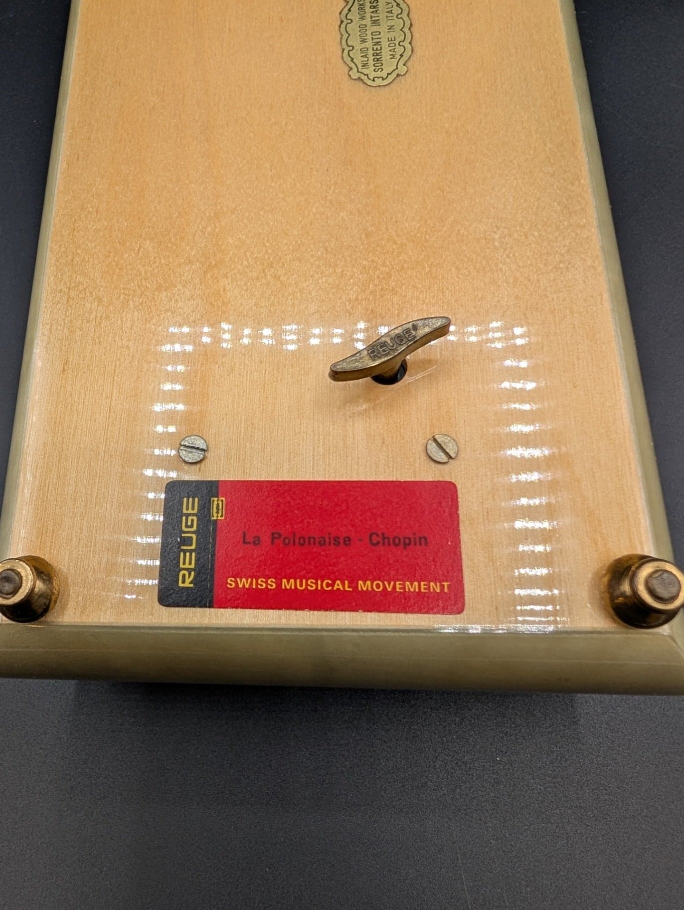 Italian Inlaid Wood Music/Jewelry Box - Thumbnail 8