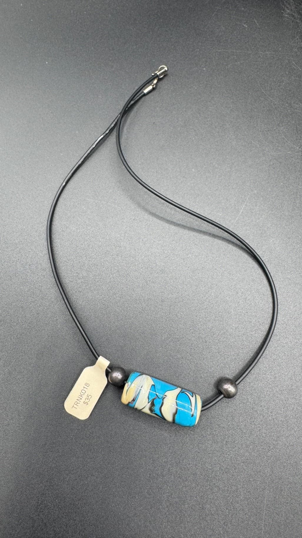 Blue and Ivory Barrel Necklace - Thumbnail 6