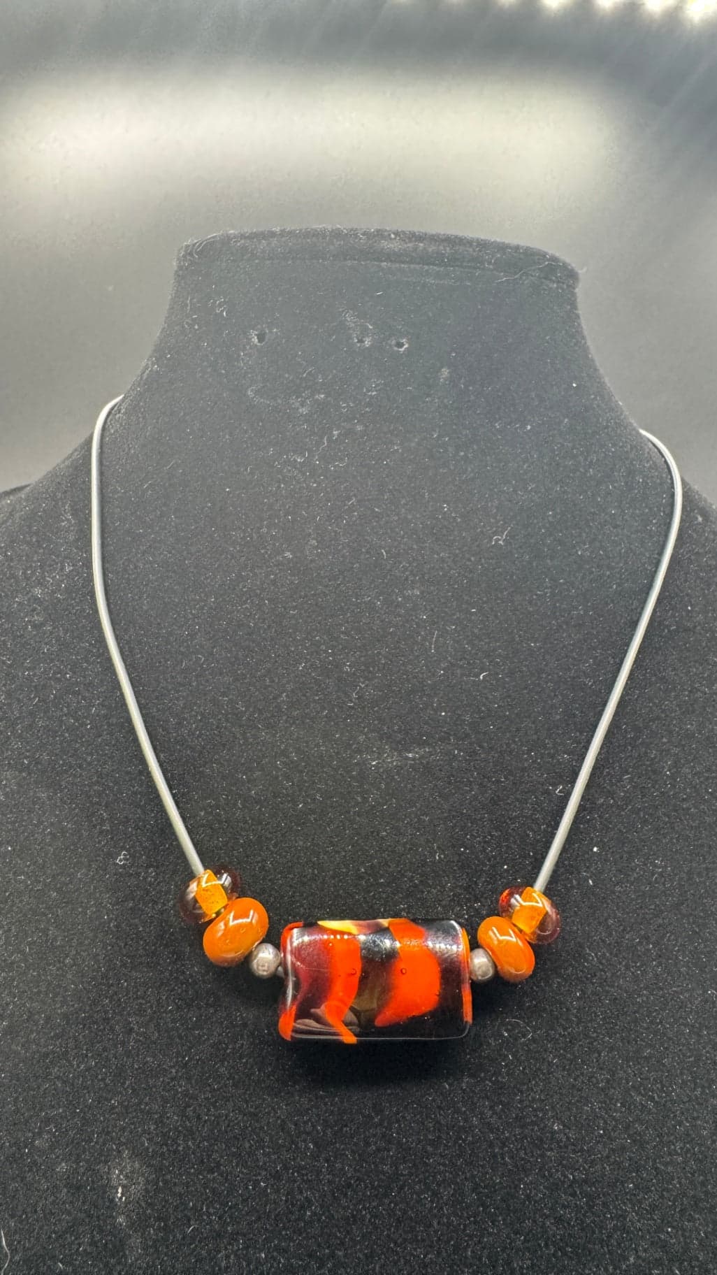 Striped Amber Necklace - Image 1