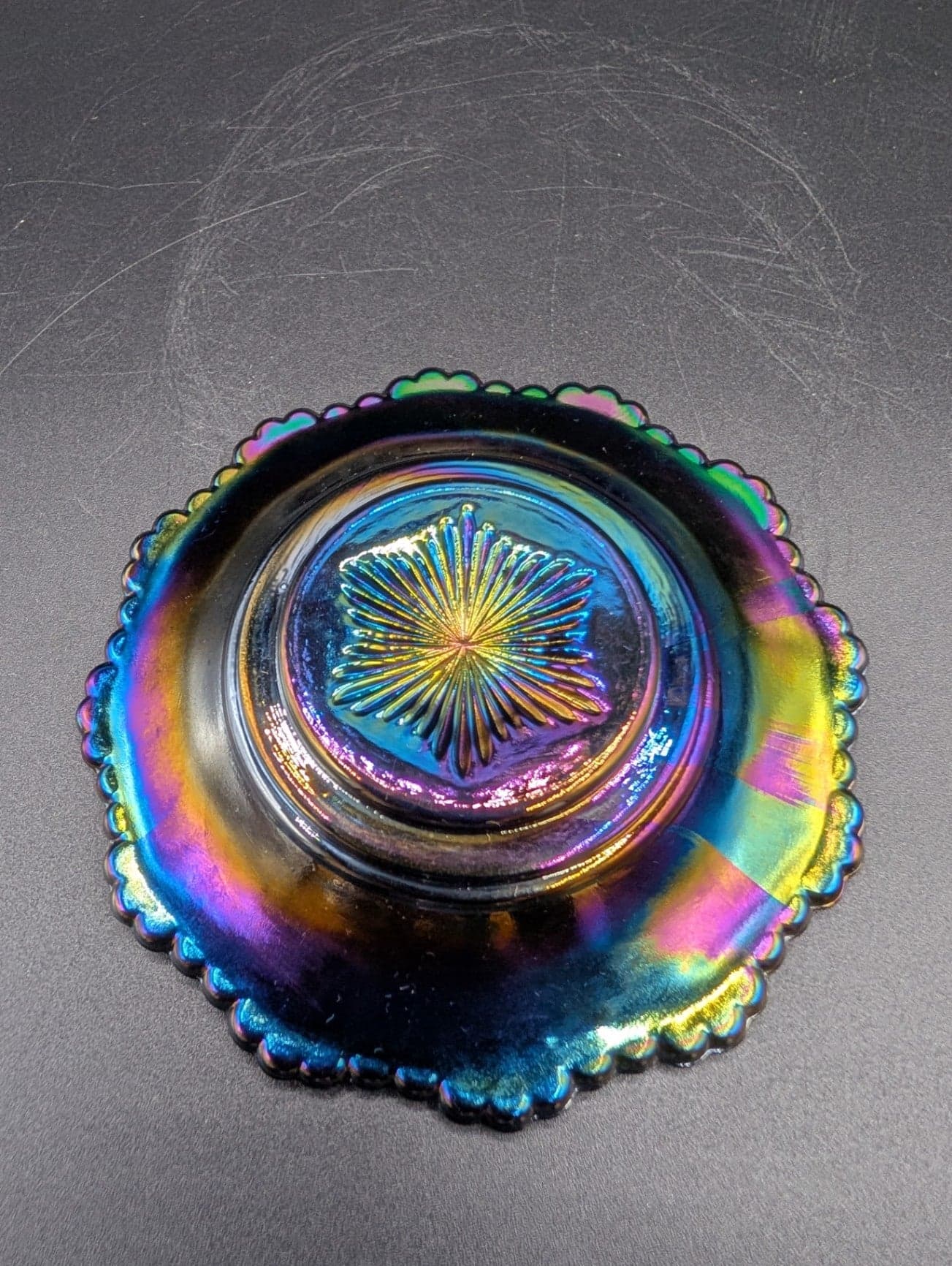 Mini Carnival Glass Butter Dish - Thumbnail 3