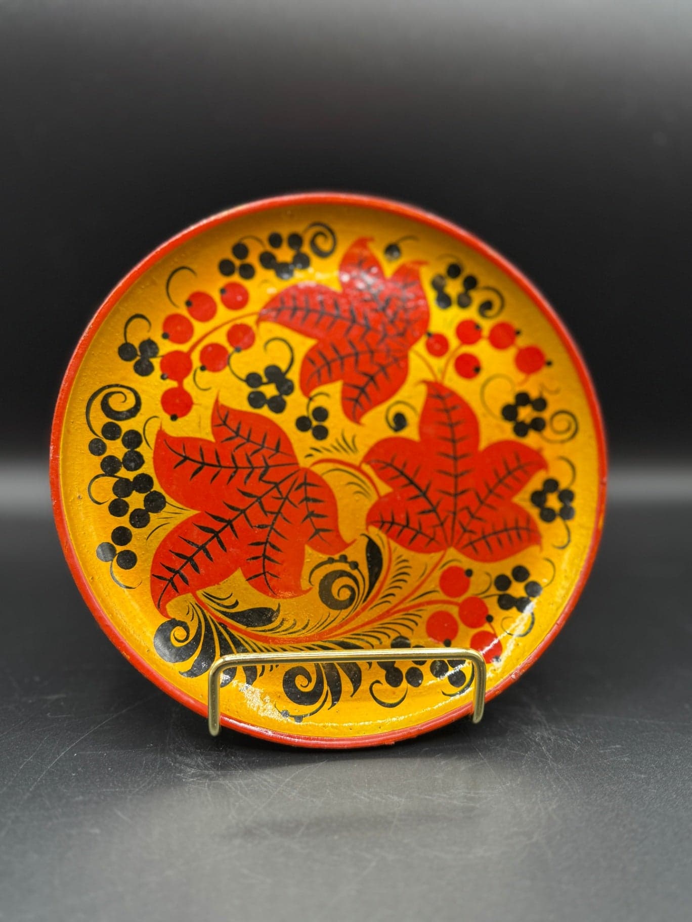 VTG Khokhloma Plate - Image 1