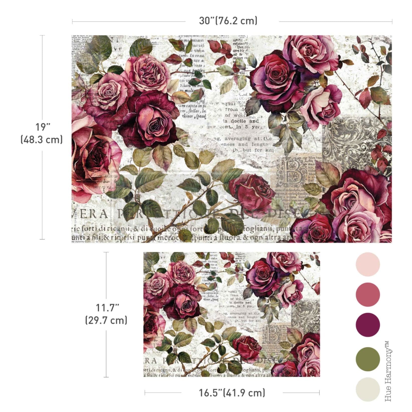 Double Delight Decoupage Fiber Paper Set - Crimson Elegance - Image 1