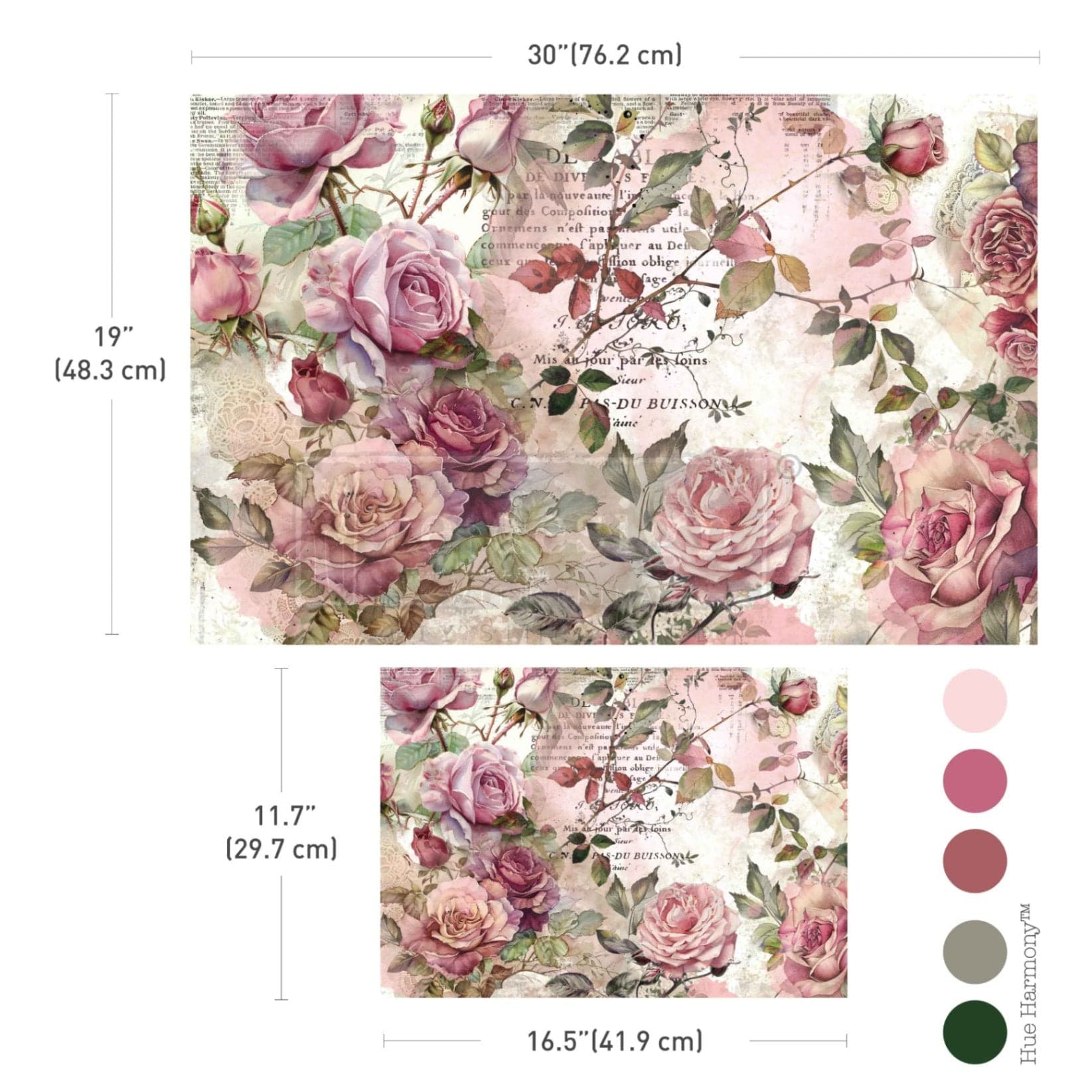 Double Delight Decoupage Fiber Paper Set - Dusty Velvet Mauve - Image 1