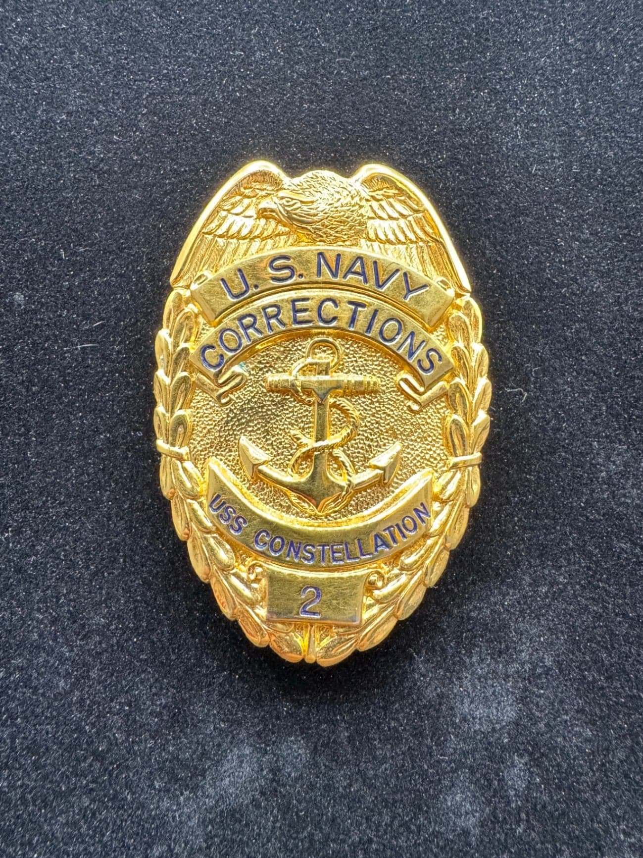 USS Constellation Gold Corrections Badge - Image 1