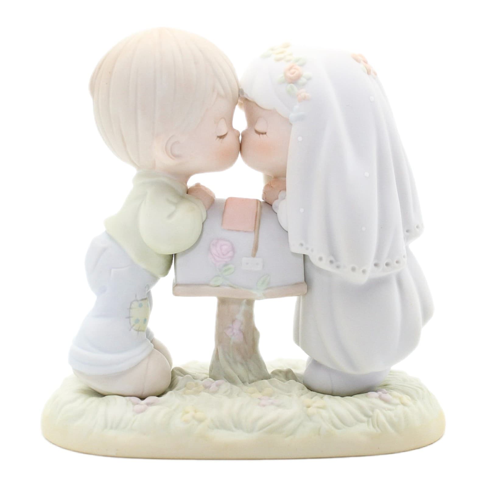 Precious Moments Sealed With A Kiss Enesco Porcelain Figurine 1992 - Image 1