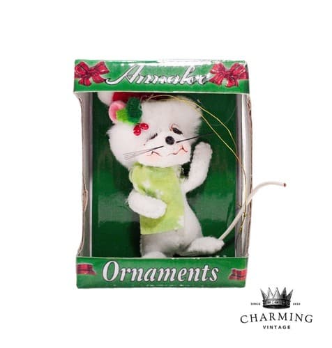 Vtg 2012 ANNALEE Mobilitee SNOWFLAKE MOUSE Christmas Ornament Doll 3" NWT - Image 1