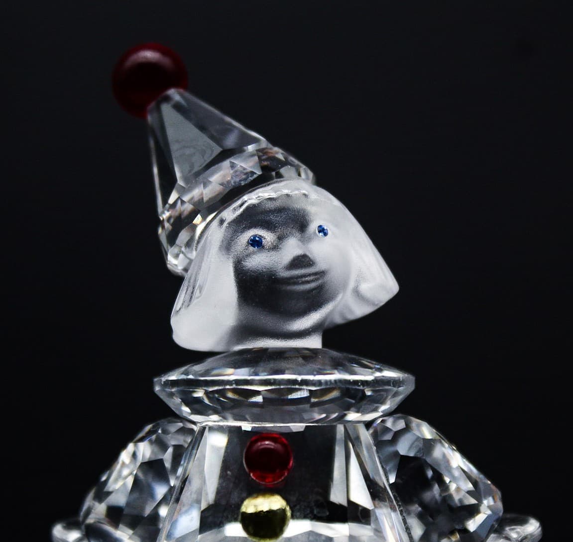 Swarovski Austria Fine Crystal Puppet Clown Retired Frosted Figurine #7550 - Thumbnail 5
