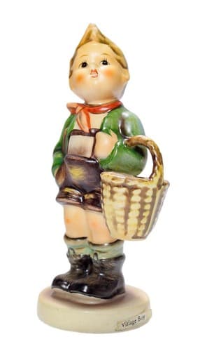 GOEBEL HUMMEL W. Germany "Village Boy" Hand Painted Porcelain Figurine Vintage - Image 1