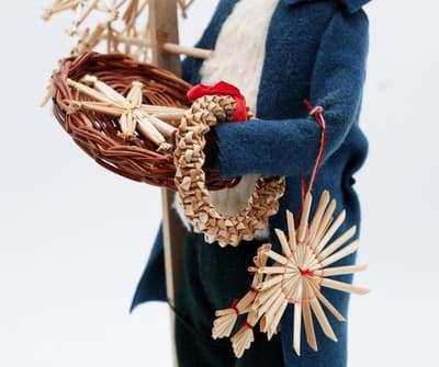 2006 Byers' Choice The Cries Of London Straw Ornament Vendor Christmas Caroler - Thumbnail 4