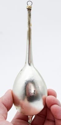 Vintage Silvered & Gold Mandolin Motif Instrument Glass Christmas Ornament - Thumbnail 4