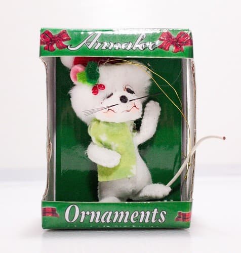 Vtg 2012 ANNALEE Mobilitee SNOWFLAKE MOUSE Christmas Ornament Doll 3" NWT - Thumbnail 4