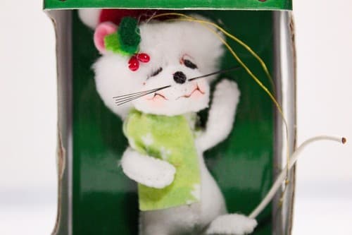 Vtg 2012 ANNALEE Mobilitee SNOWFLAKE MOUSE Christmas Ornament Doll 3" NWT - Thumbnail 2