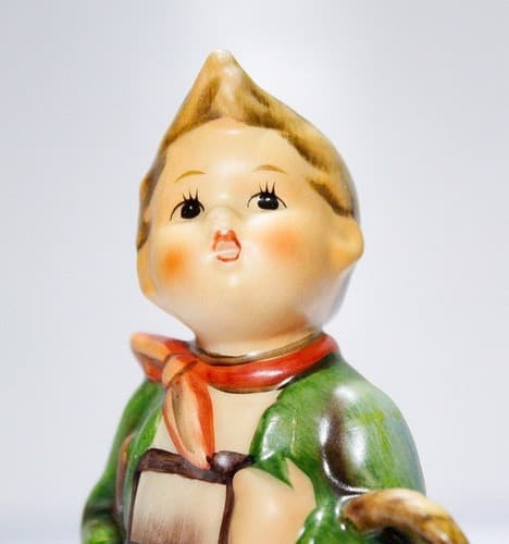 GOEBEL HUMMEL W. Germany "Village Boy" Hand Painted Porcelain Figurine Vintage - Thumbnail 2