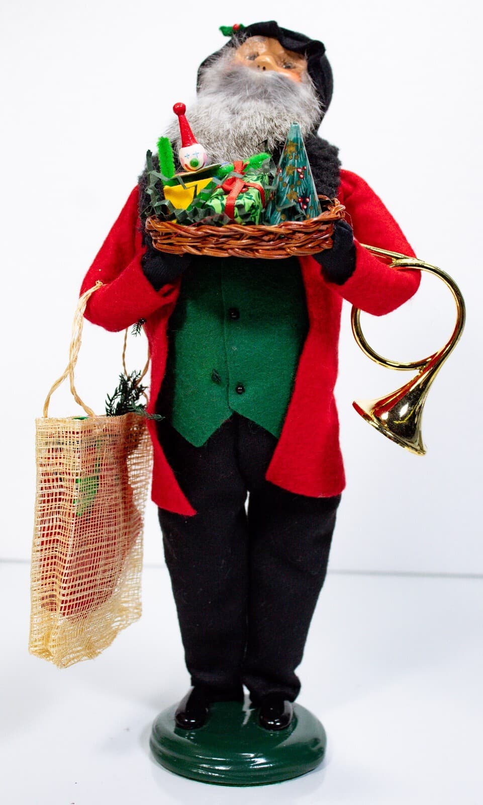BYERS CHOICE Signed Caroler Grandparent Shopper Man Gifts Toys Horn Xmas Figure - Thumbnail 11